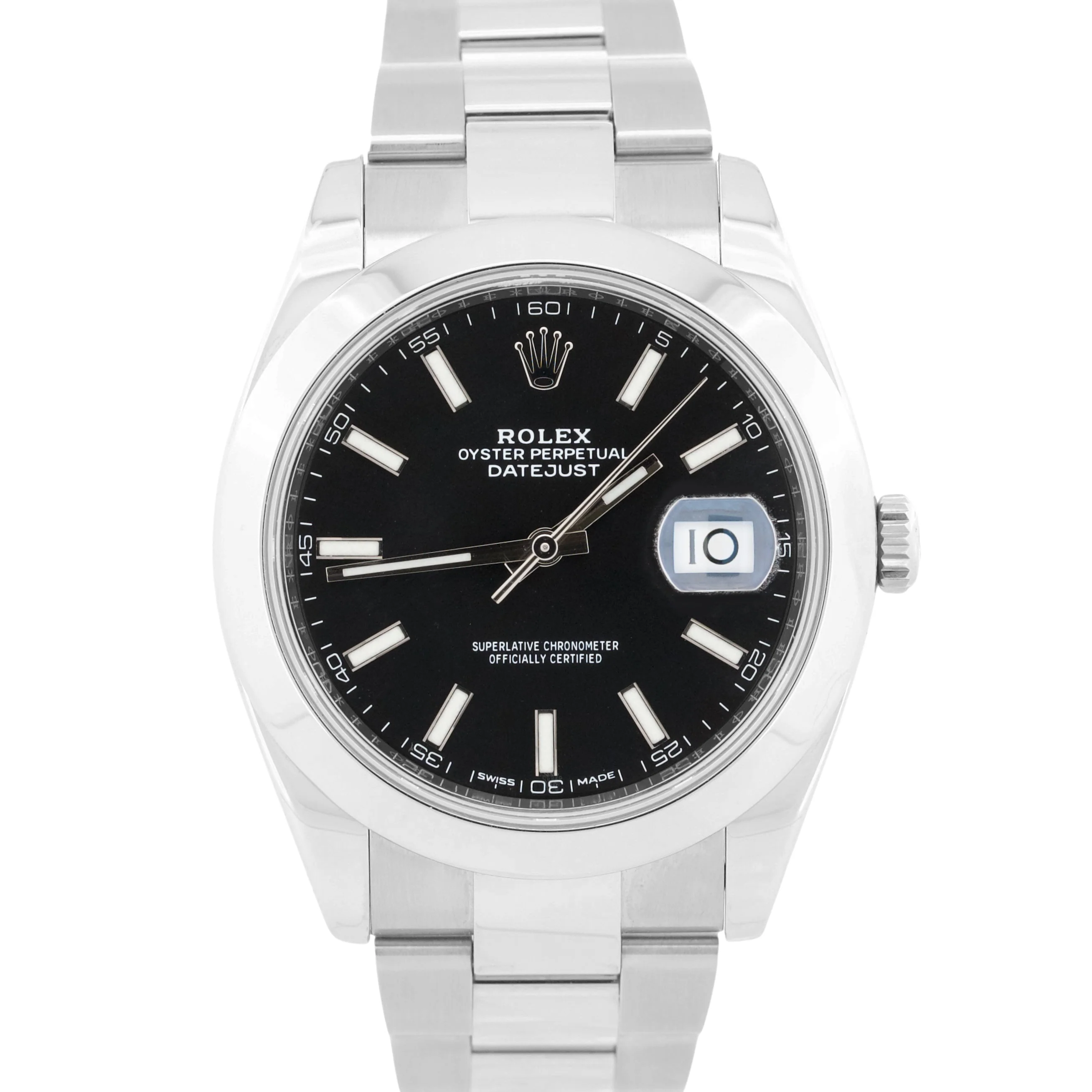 2018 PAPERS Rolex DateJust 41 BLACK Stainless Steel OYSTER 41mm 126300 BOX