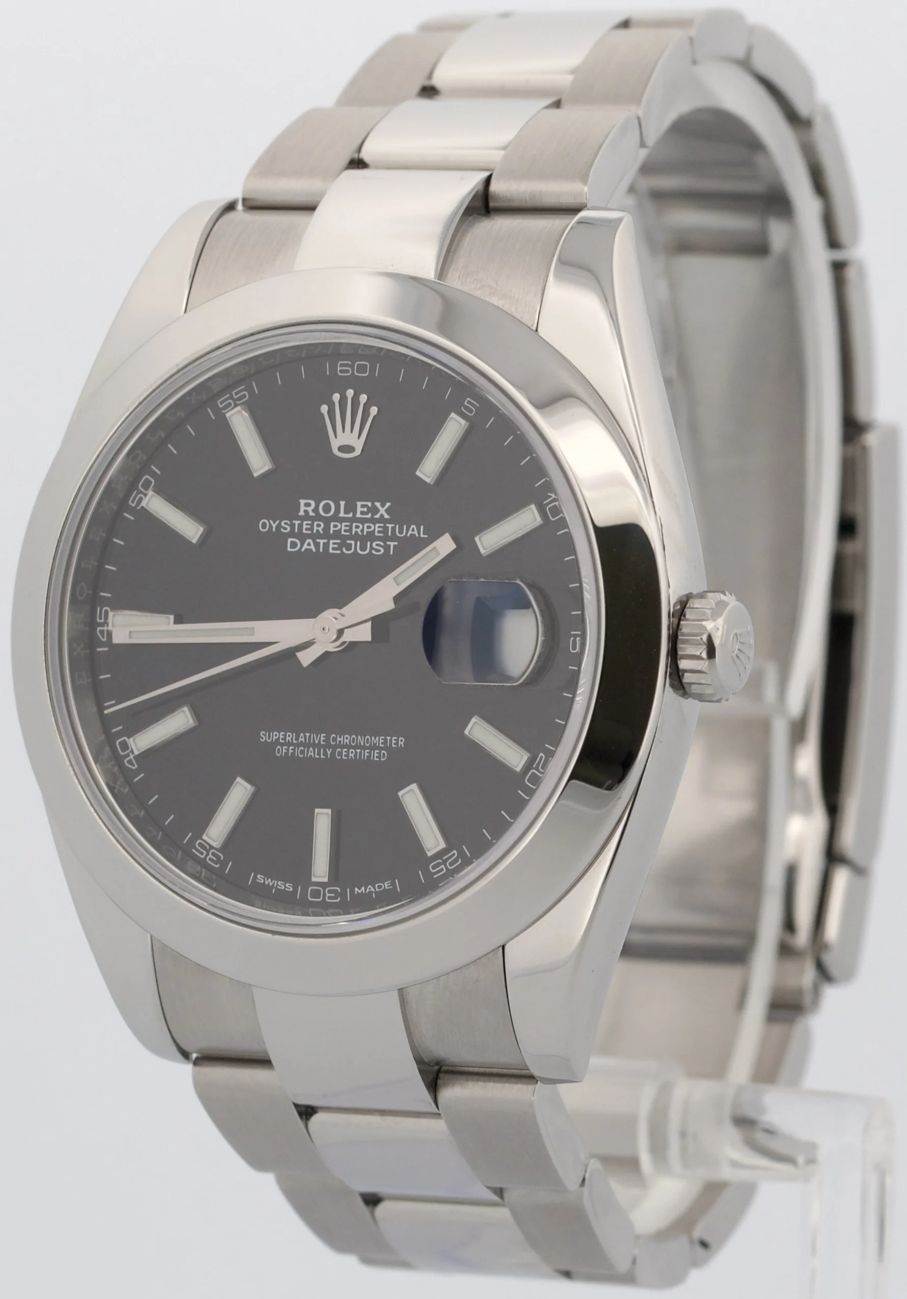 2018 PAPERS Rolex DateJust 41 BLACK Stainless Steel OYSTER 41mm 126300 BOX - Image 3