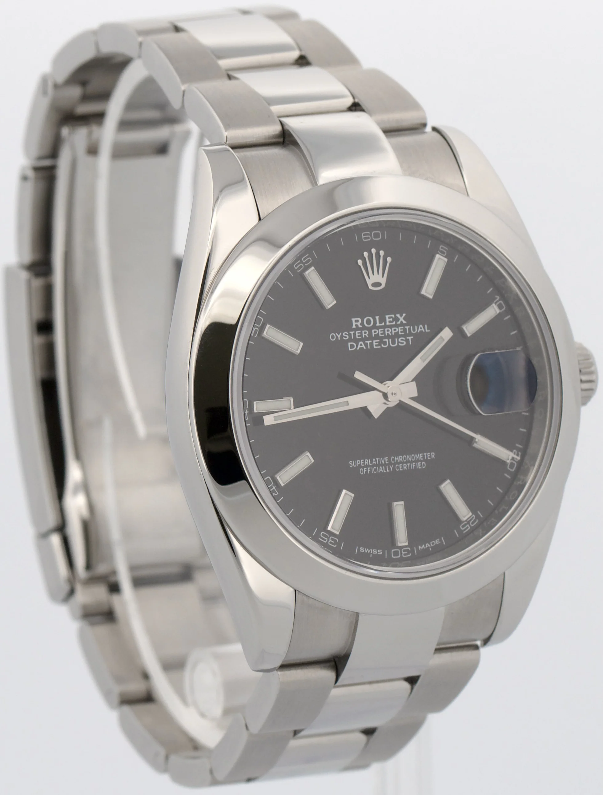 2018 PAPERS Rolex DateJust 41 BLACK Stainless Steel OYSTER 41mm 126300 BOX - Image 4