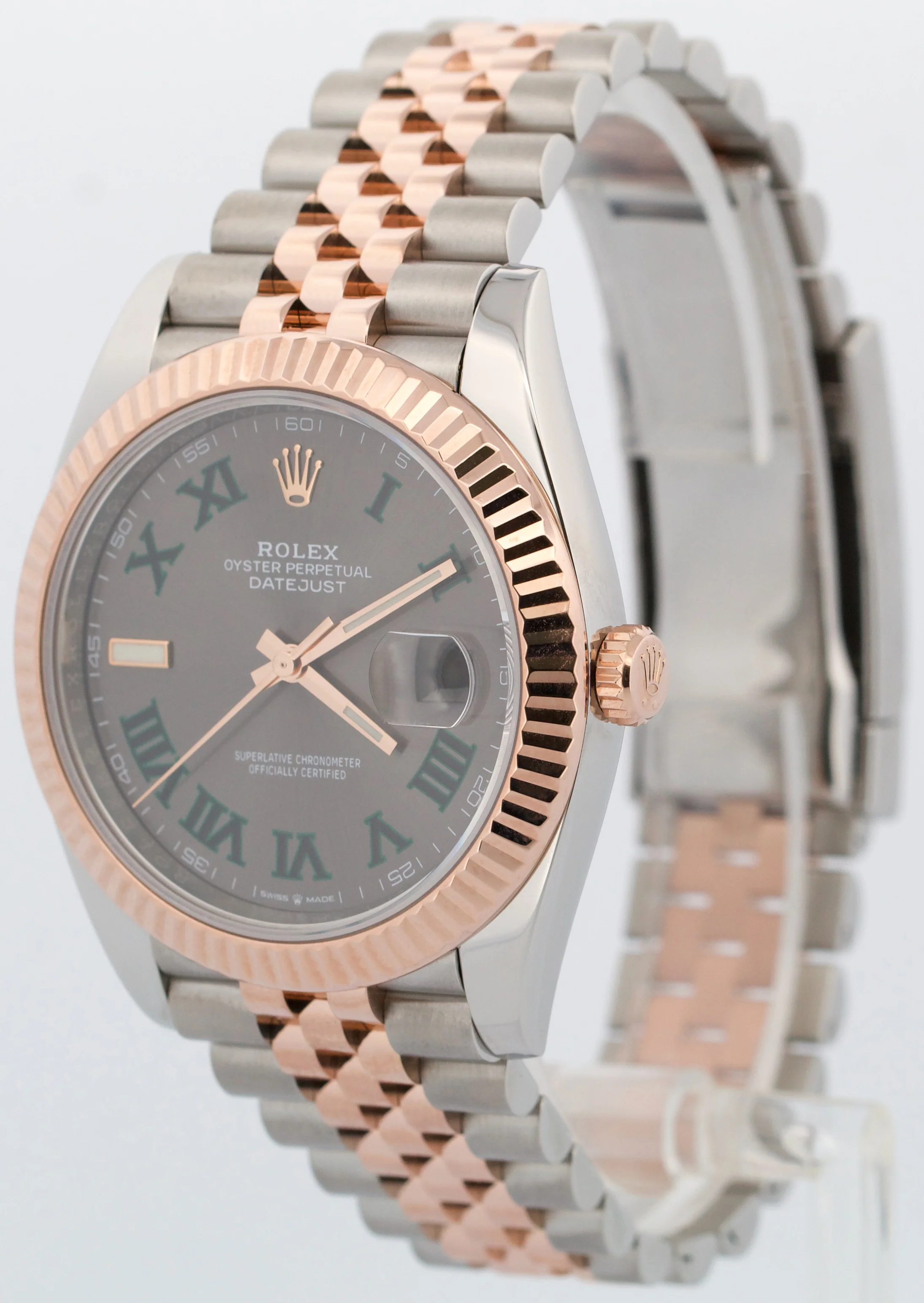 Rolex DateJust 41 Rhodium WIMBLEDON 18k Gold Fluted Steel JUBILEE 41mm 126331 - Image 3