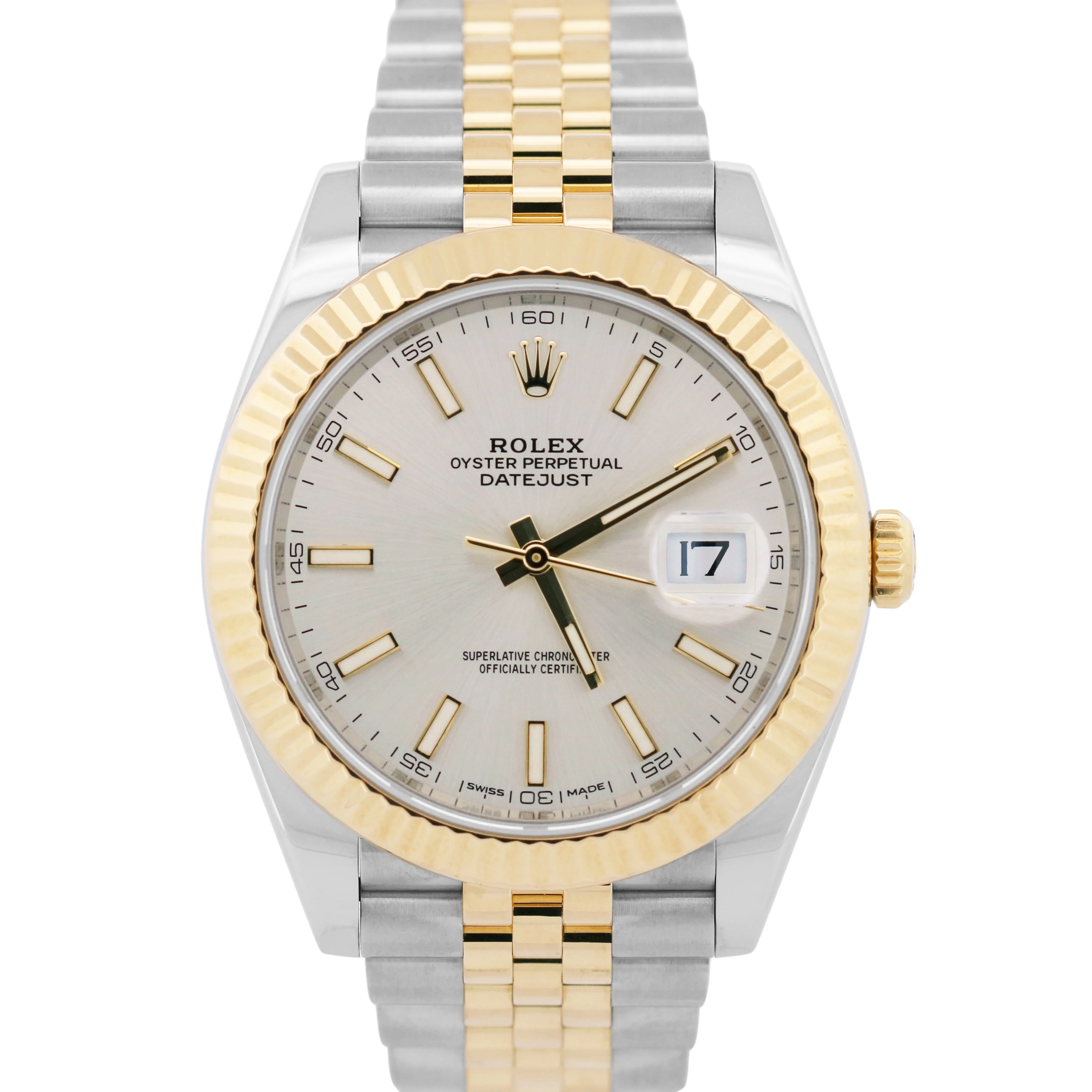 Rolex DateJust 41 SILVER 18K Yellow Gold Two-Tone Steel 41mm JUBILEE 126333
