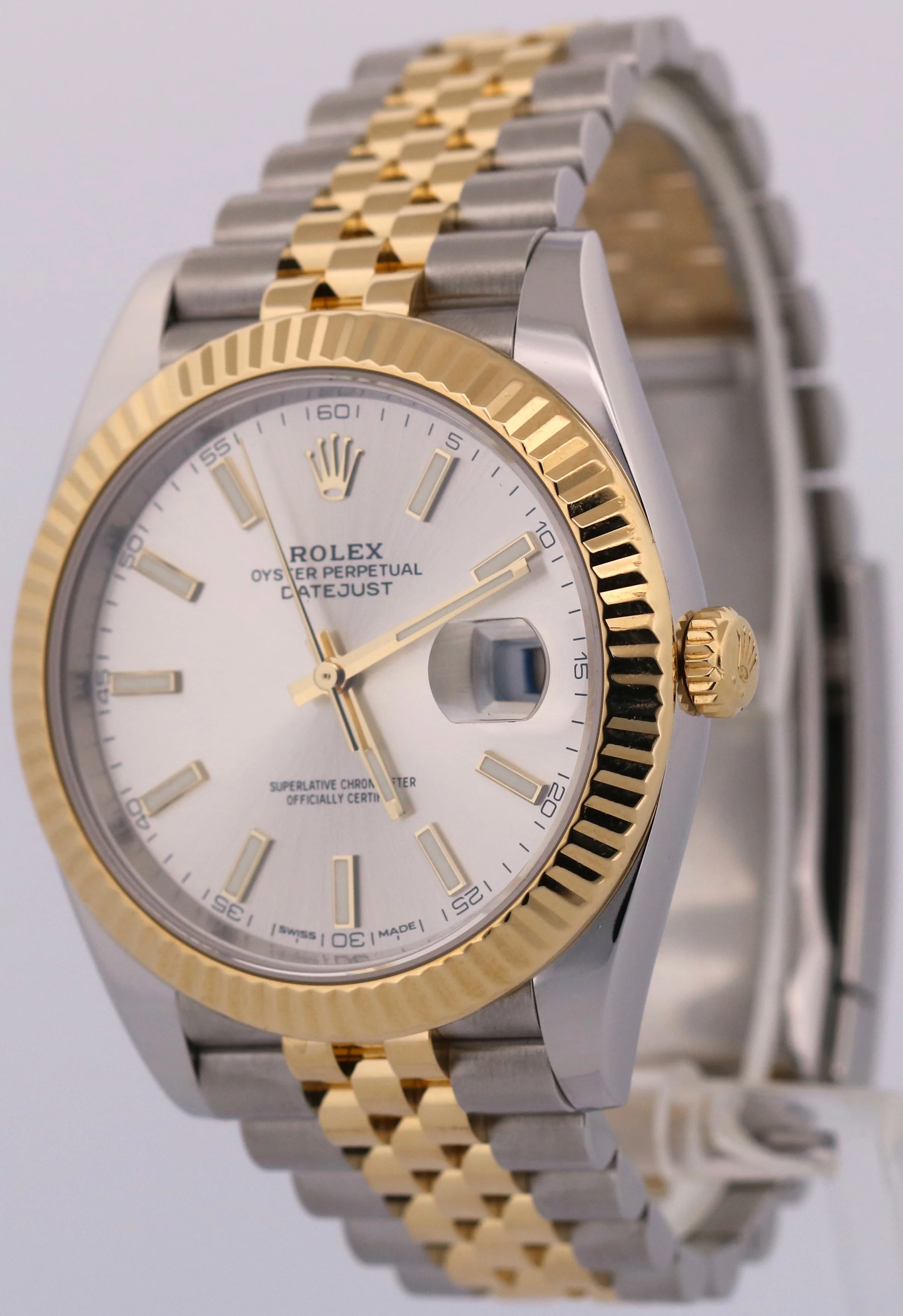 Rolex DateJust 41 SILVER 18K Yellow Gold Two-Tone Steel 41mm JUBILEE 126333 - Image 3