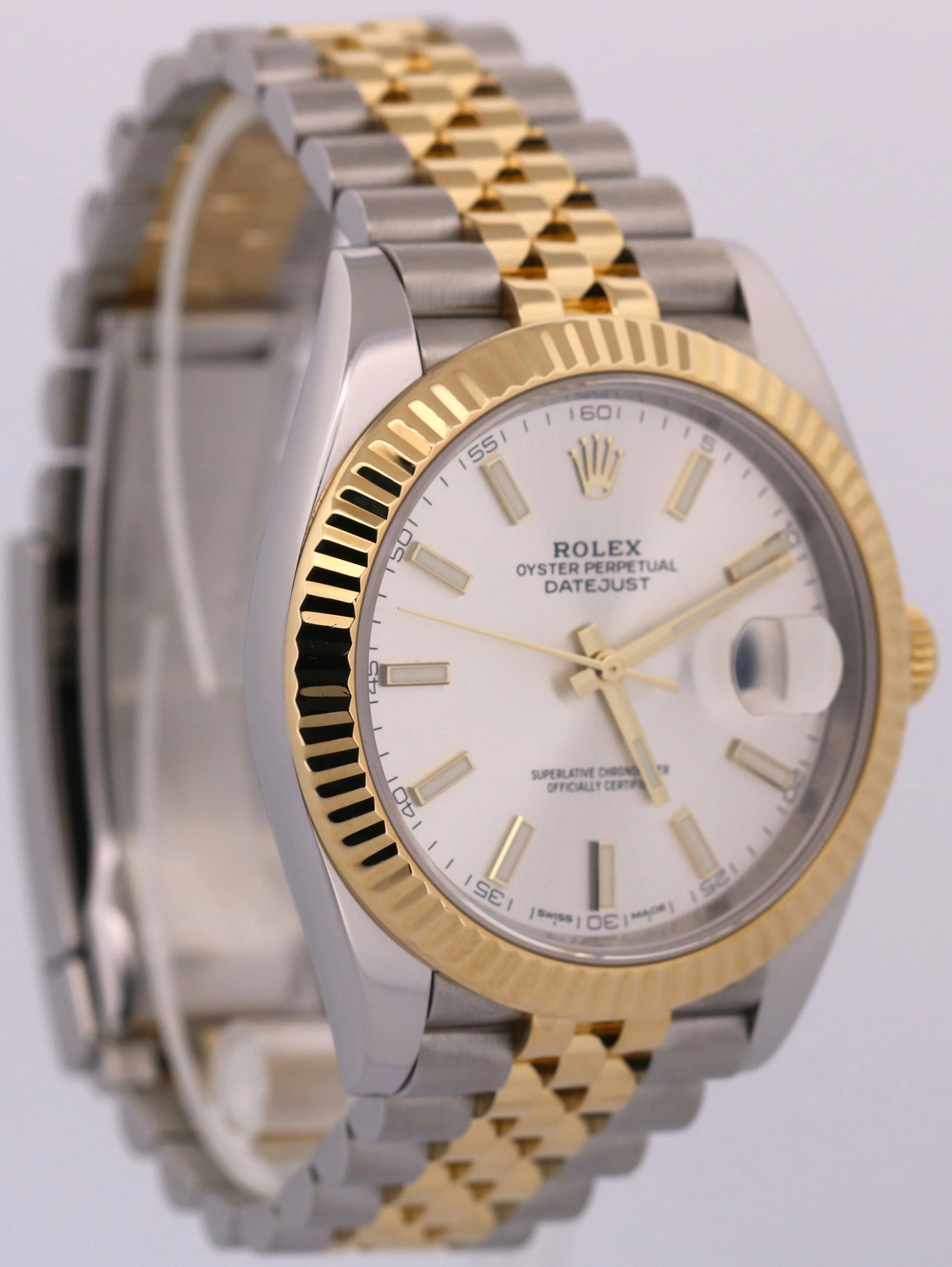Rolex DateJust 41 SILVER 18K Yellow Gold Two-Tone Steel 41mm JUBILEE 126333 - Image 4