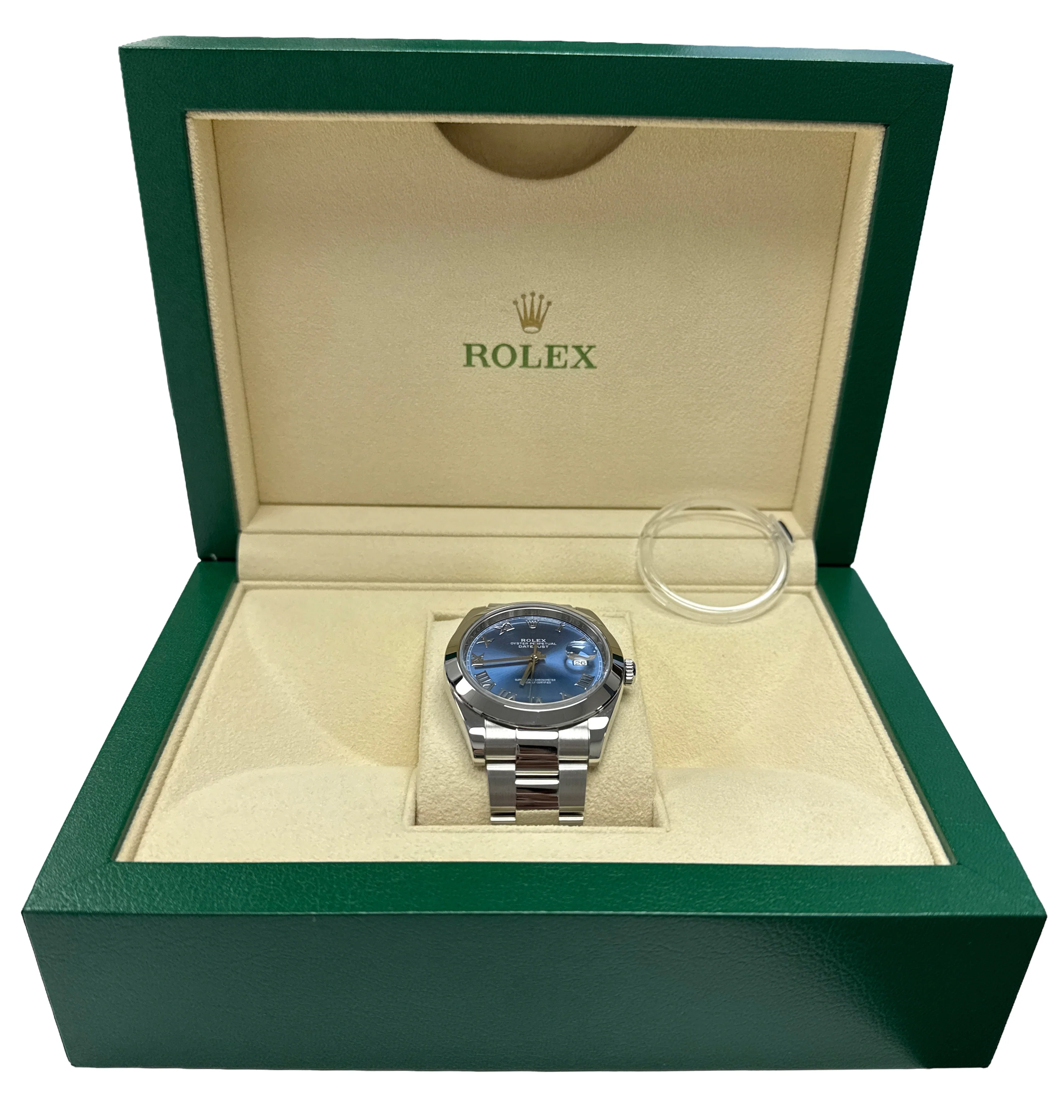 Rolex DateJust 41mm AZZURRO BLUE ROMAN Stainless Steel OYSTER Smooth 126300 BOX - Image 2
