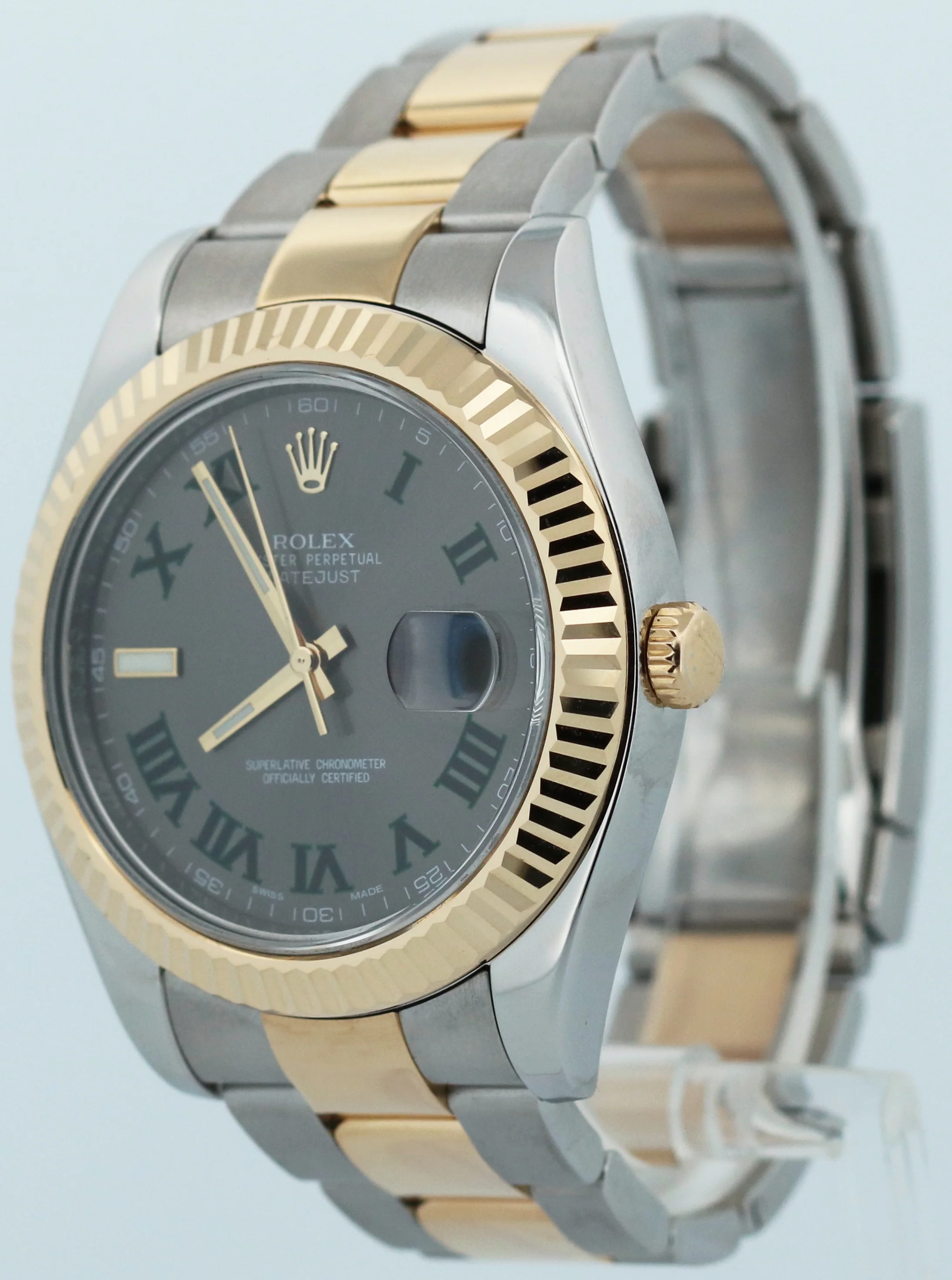 Rolex Datejust II 2 WIMBLEDON Rhodium 18K Gold OYSTER Steel Roman 41mm 116333 - Image 3