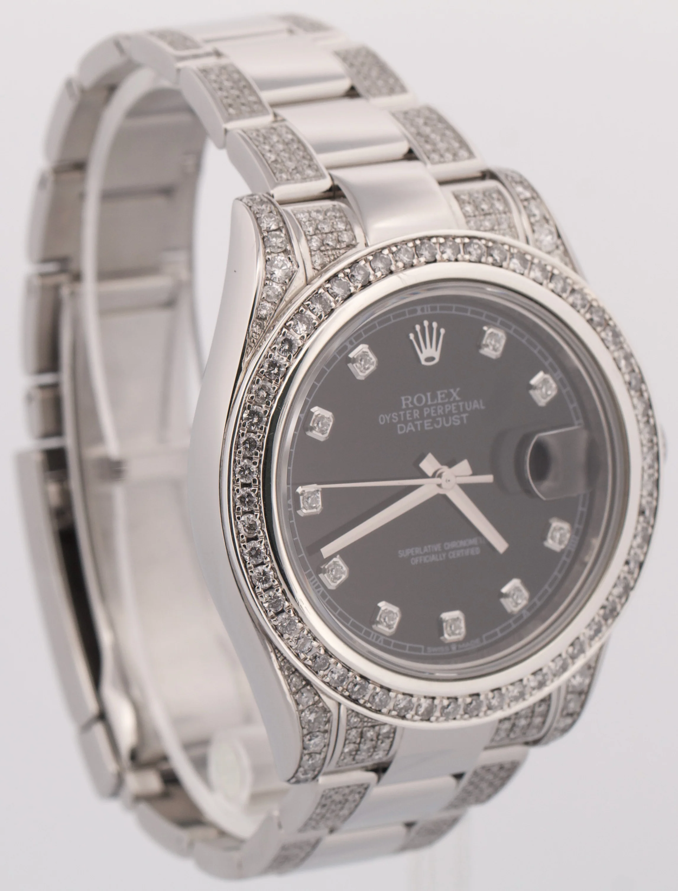 Rolex DateJust II 41mm BLACK DIAMOND Stainless Steel Oyster Date 116300 Watch - Image 4