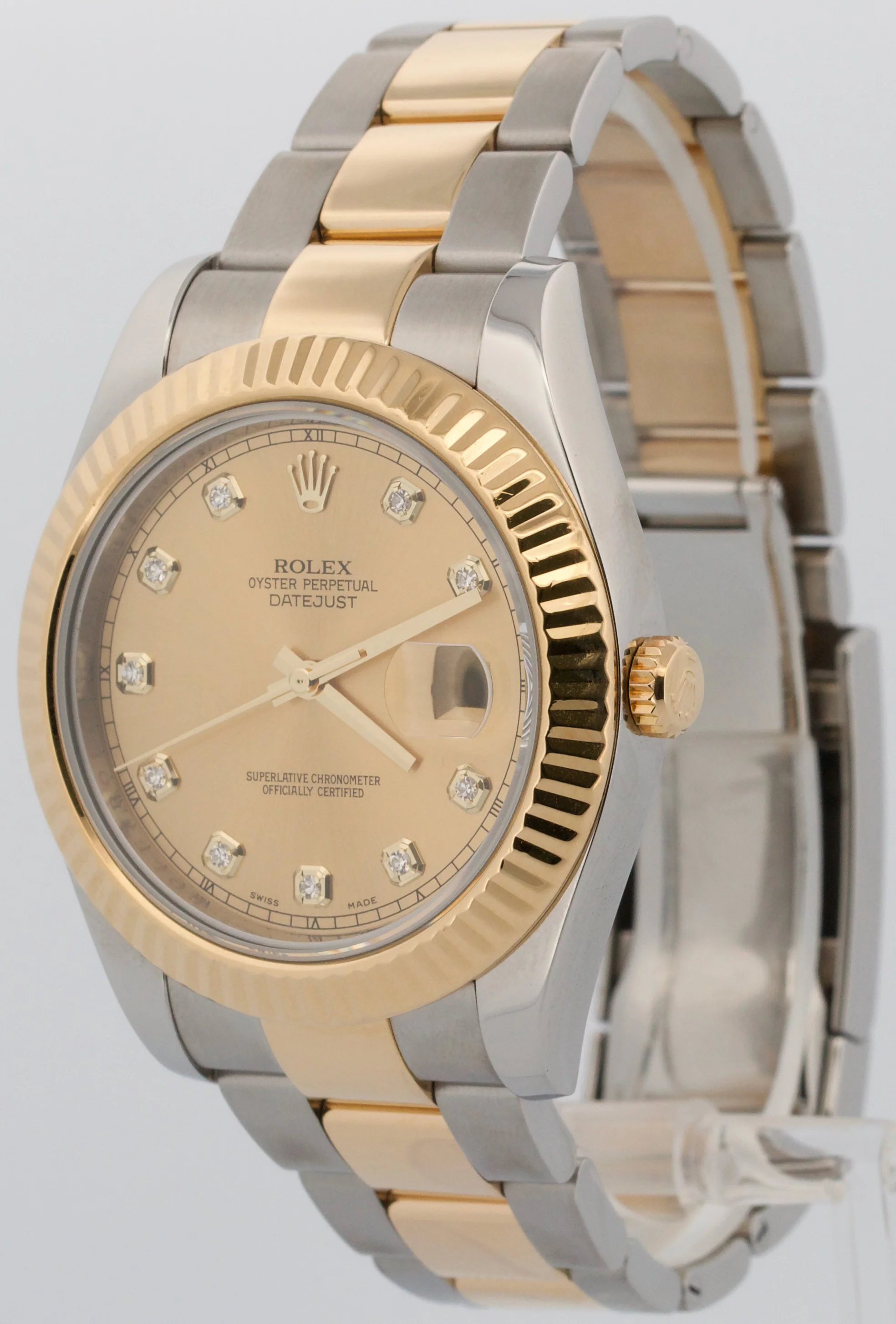 Rolex Datejust II CHAMPAGNE DIAMOND 18K Yellow Gold Steel OYSTER 41mm 116333 - Image 3