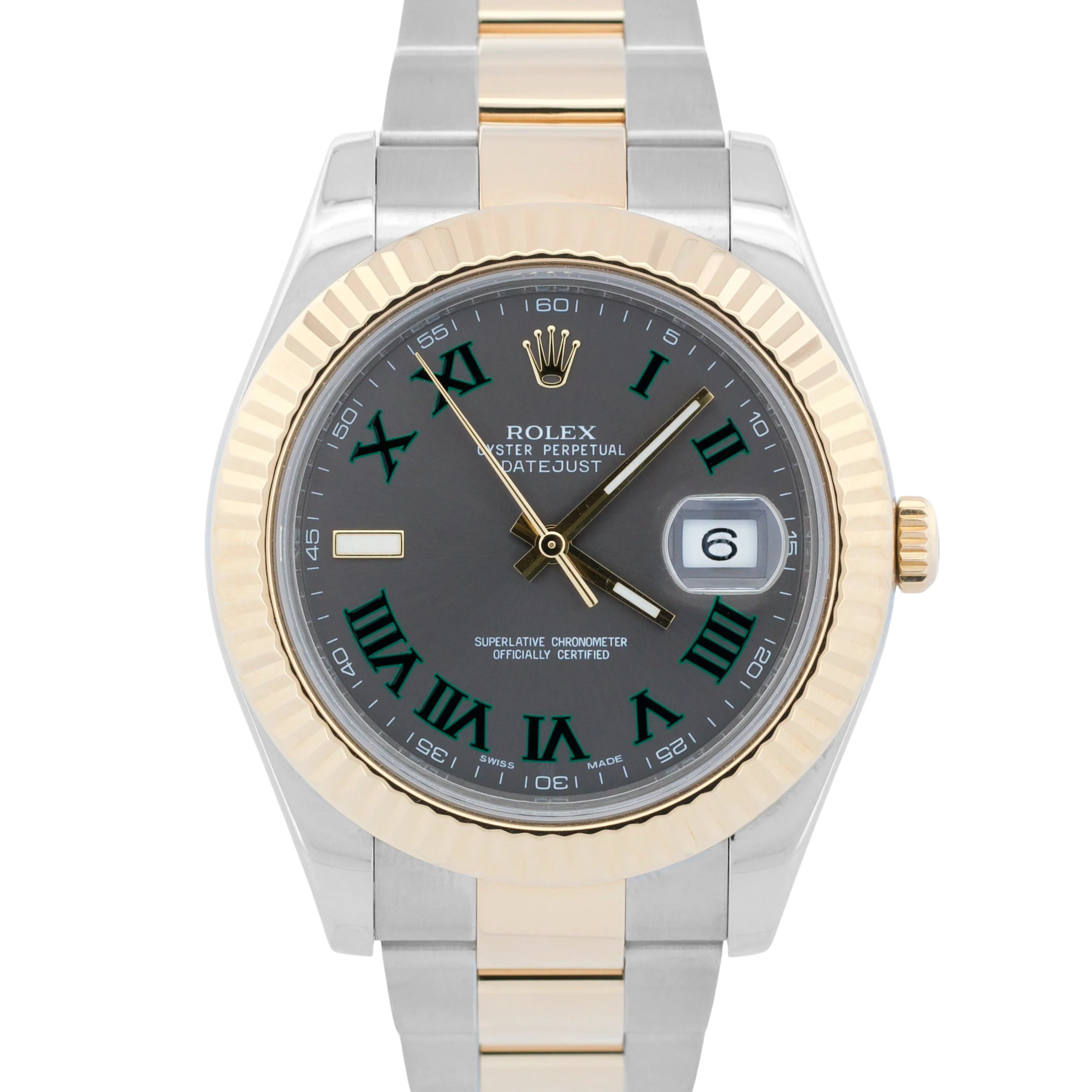 Rolex Datejust II WIMBLEDON Rhodium Roman 18K Gold Steel OYSTER 41mm 116333