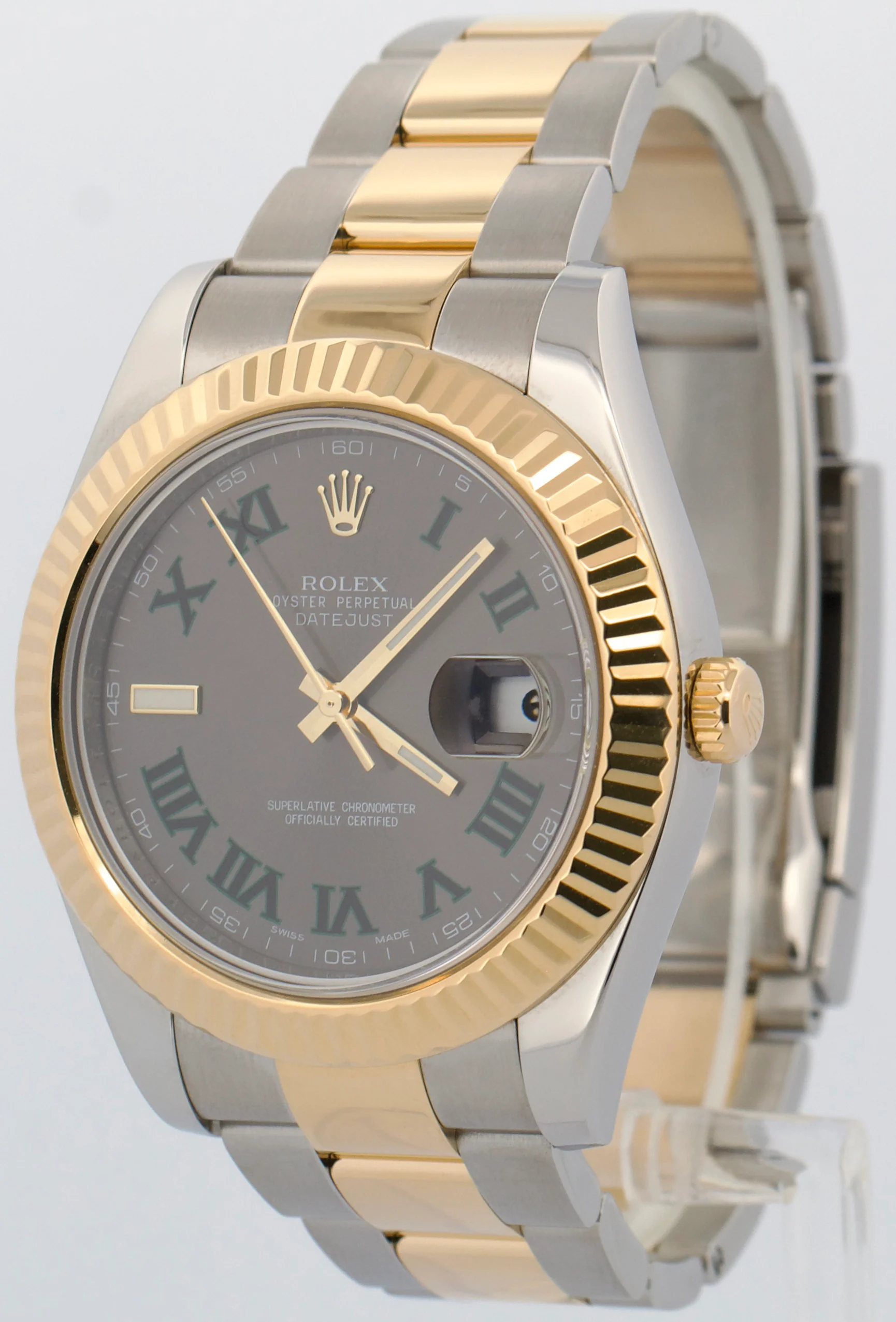 Rolex Datejust II WIMBLEDON Rhodium Roman 18K Gold Steel OYSTER 41mm 116333 - Image 3