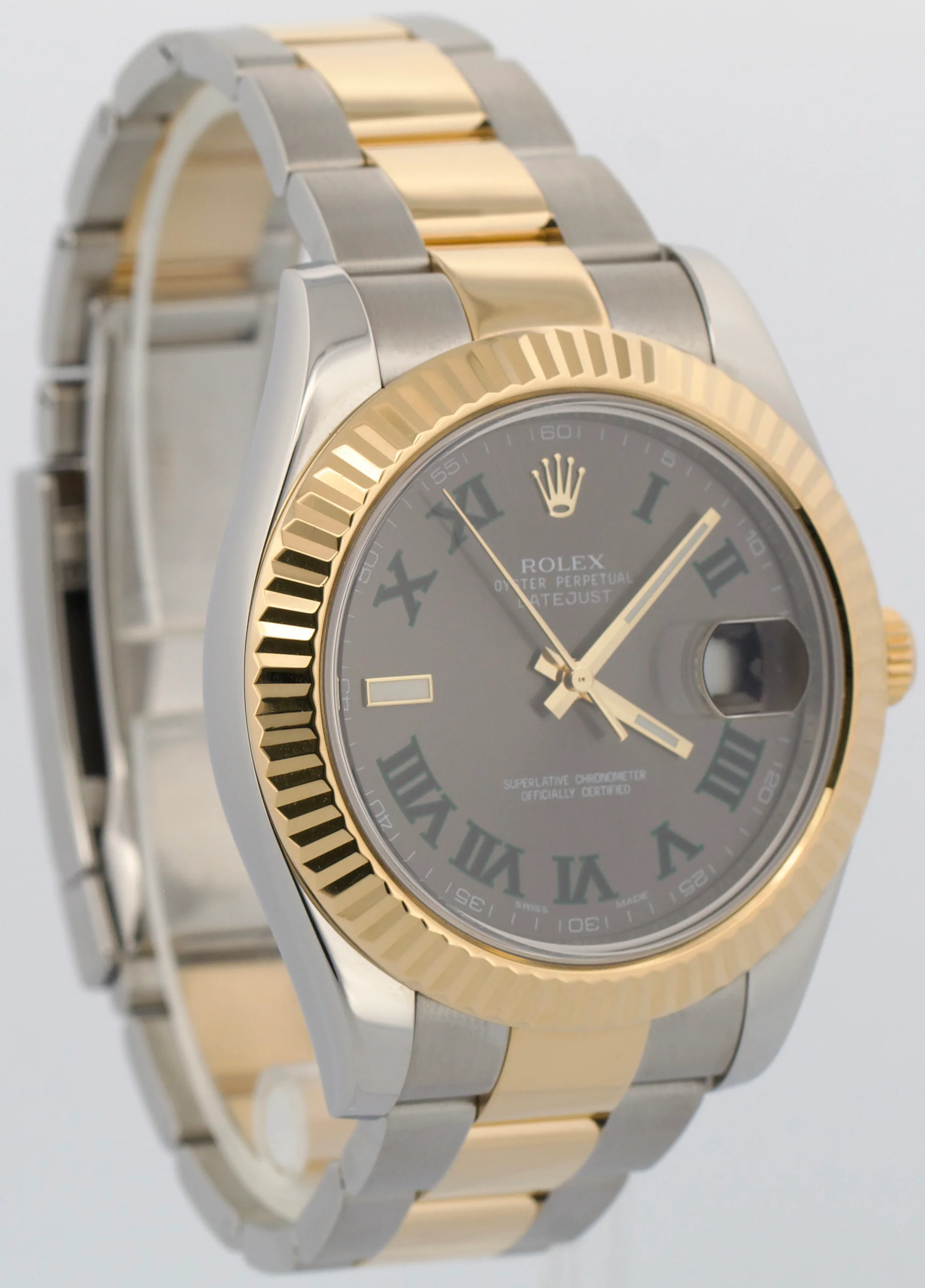 Rolex Datejust II WIMBLEDON Rhodium Roman 18K Gold Steel OYSTER 41mm 116333 - Image 4