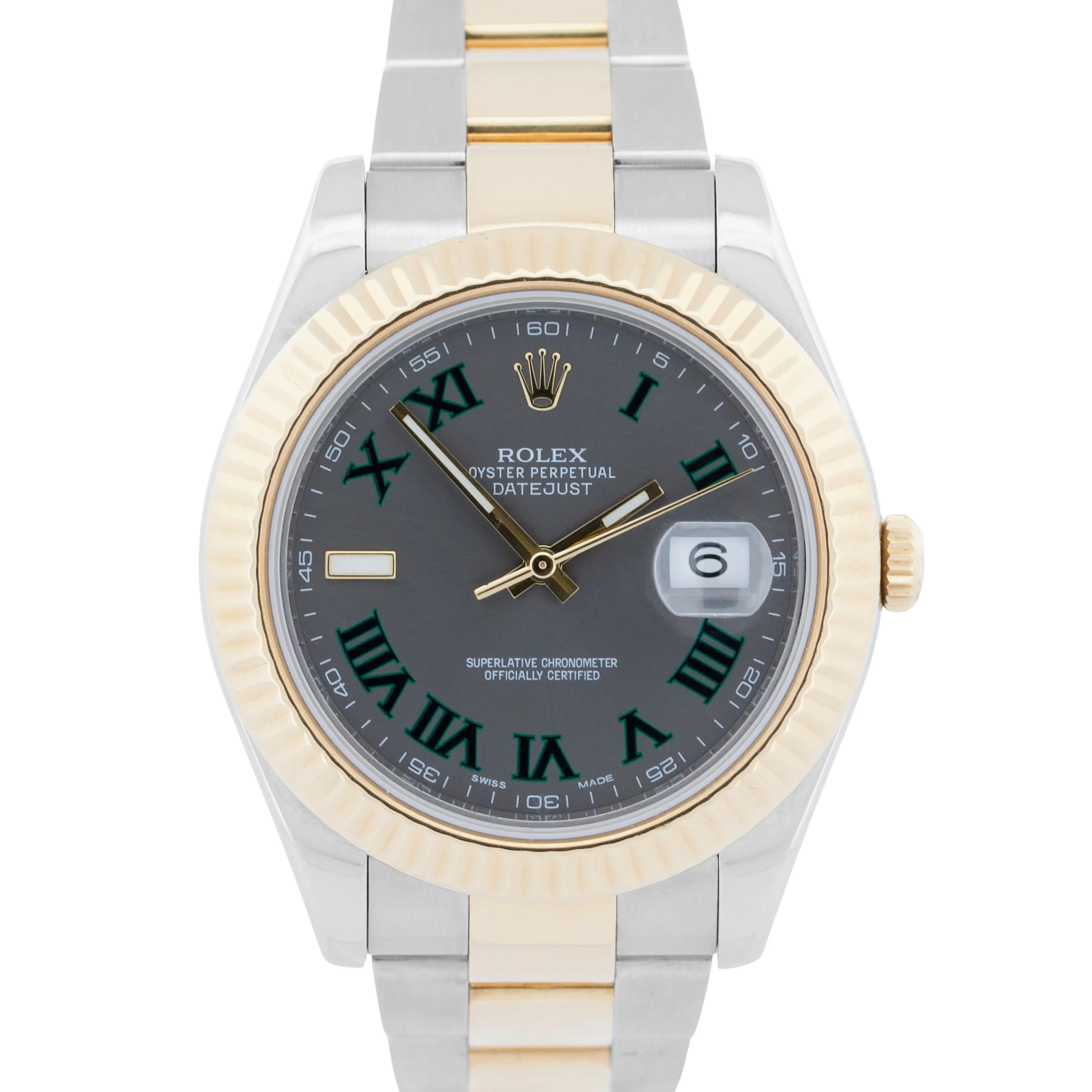 Rolex Datejust II WIMBLEDON Rhodium Roman 18K Gold Steel OYSTER 41mm 116333
