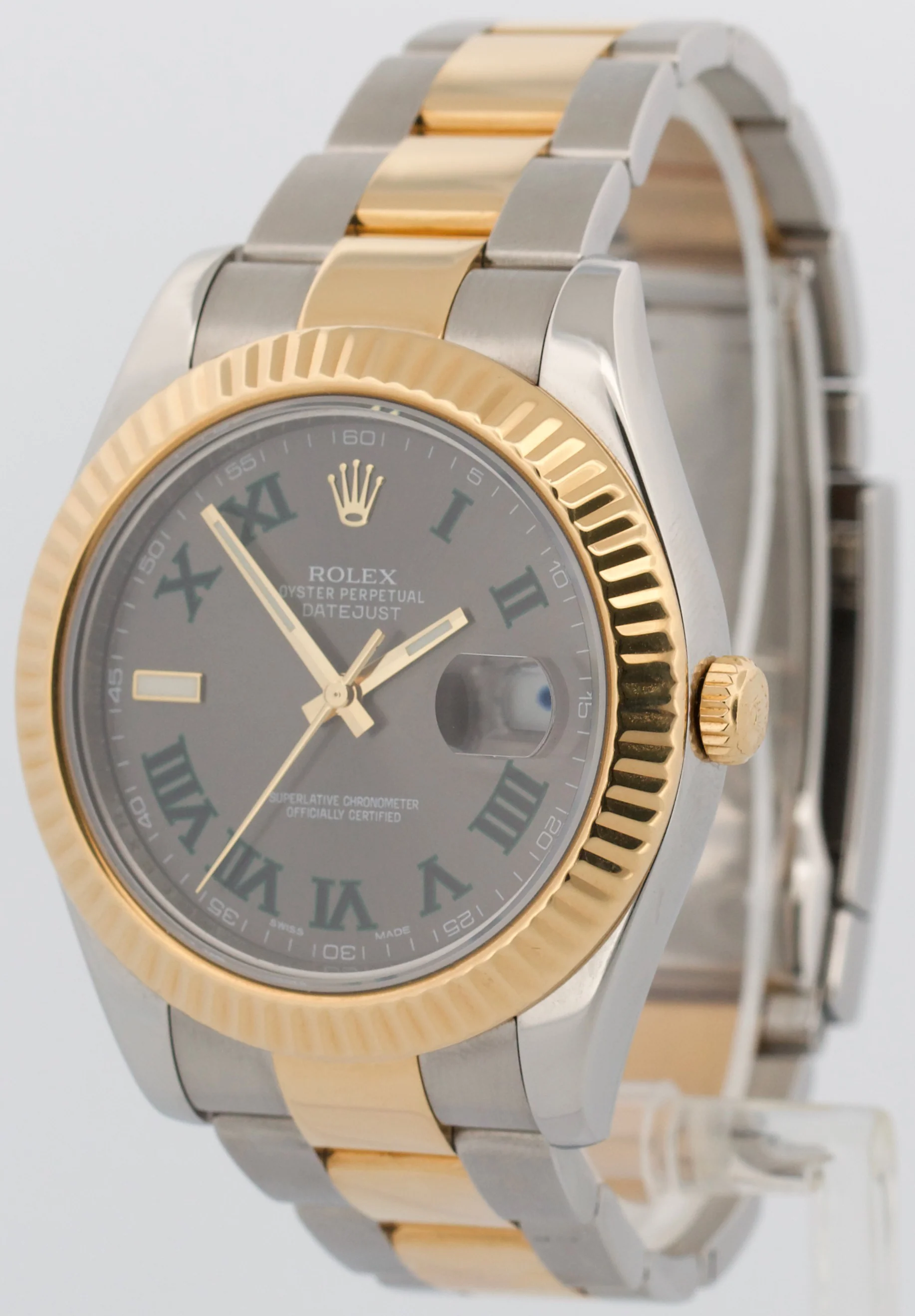 Rolex Datejust II WIMBLEDON Rhodium Roman 18K Gold Steel OYSTER 41mm 116333 - Image 3