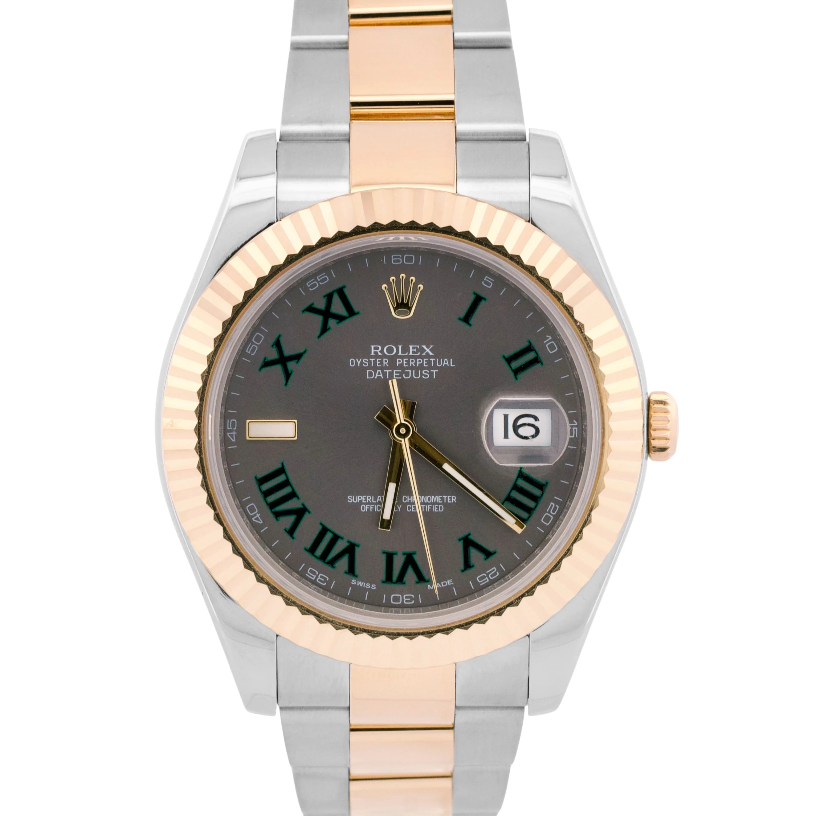 Rolex Datejust II WIMBLEDON Rhodium Steel 18K Yellow Gold 41mm OYSTER 116333