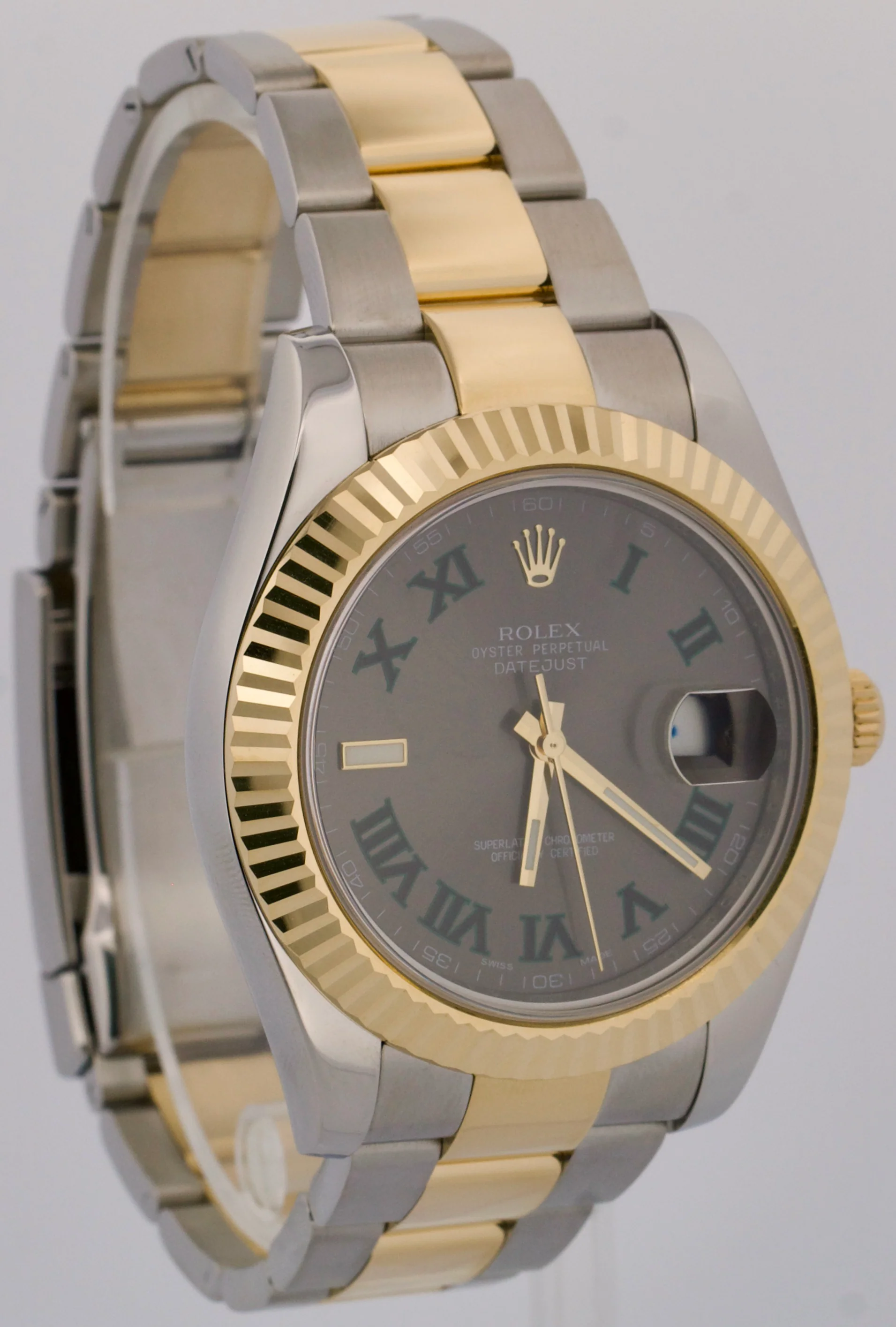 Rolex Datejust II WIMBLEDON Rhodium Steel 18K Yellow Gold 41mm OYSTER 116333 - Image 4