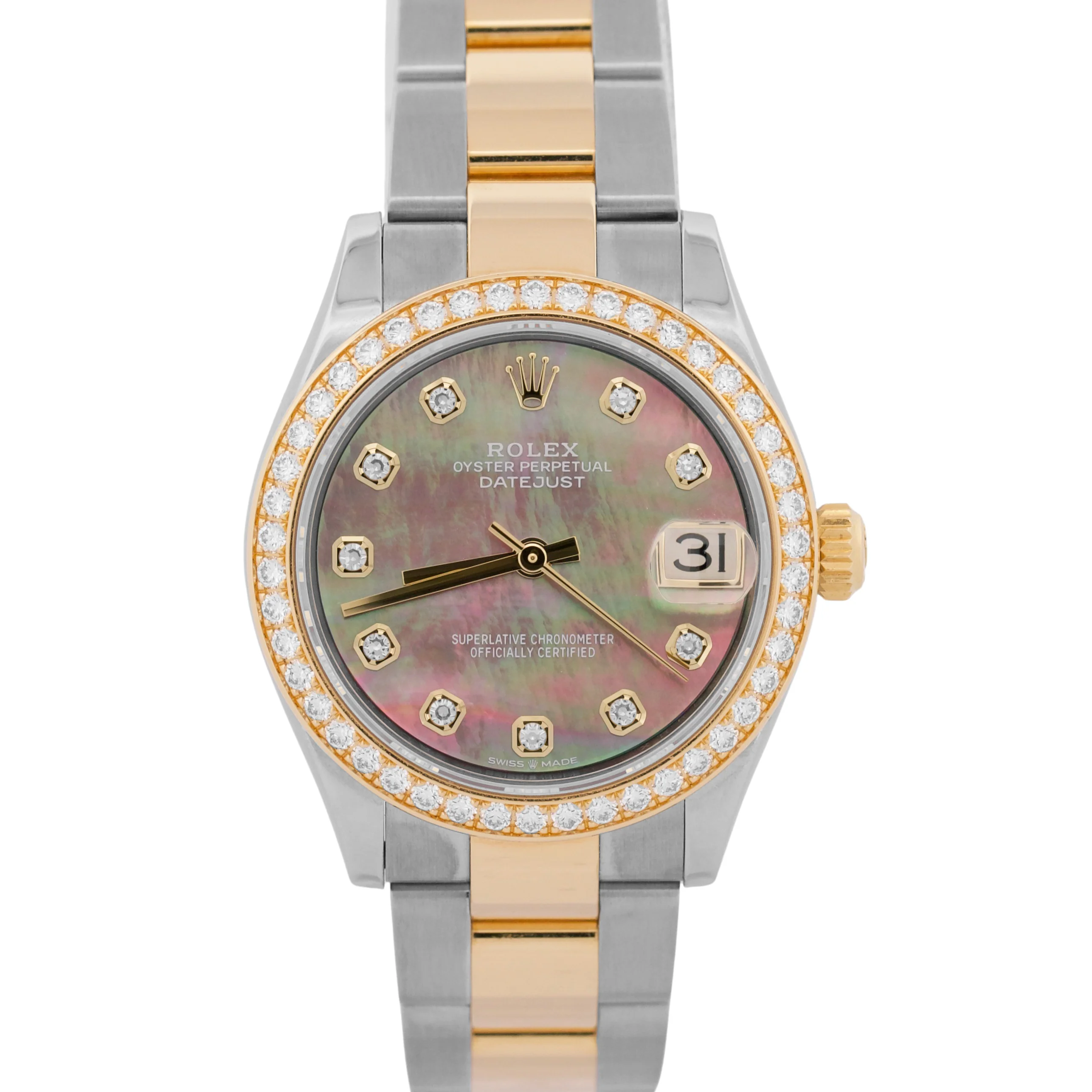 Rolex DateJust MOP DIAMOND 31mm Two-Tone 18k Gold Steel OYSTER 278383 RBR Watch