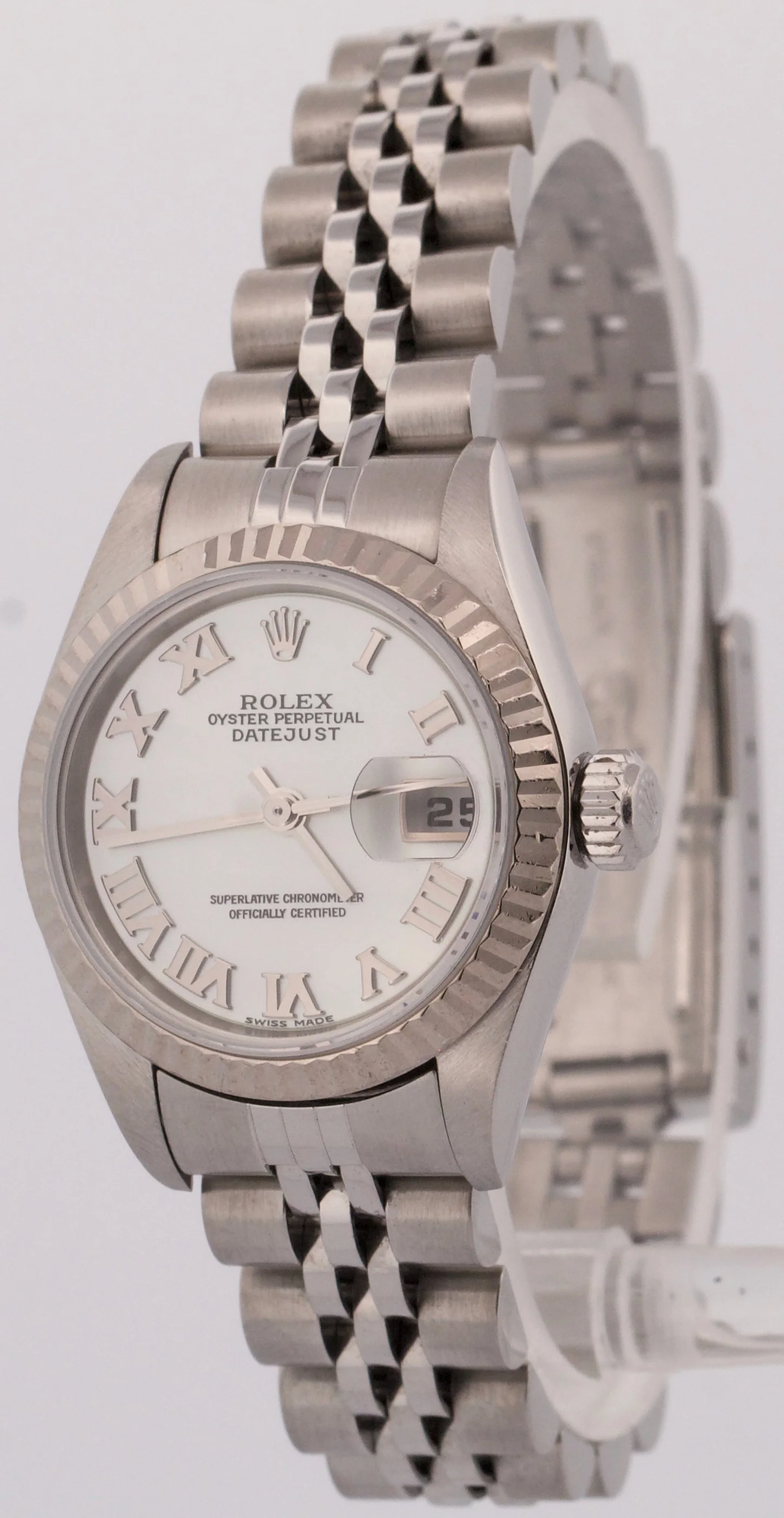 Rolex DateJust MOP ROMAN Stainless Steel 18K Gold JUBILEE Fluted 79174 Watch - Image 3