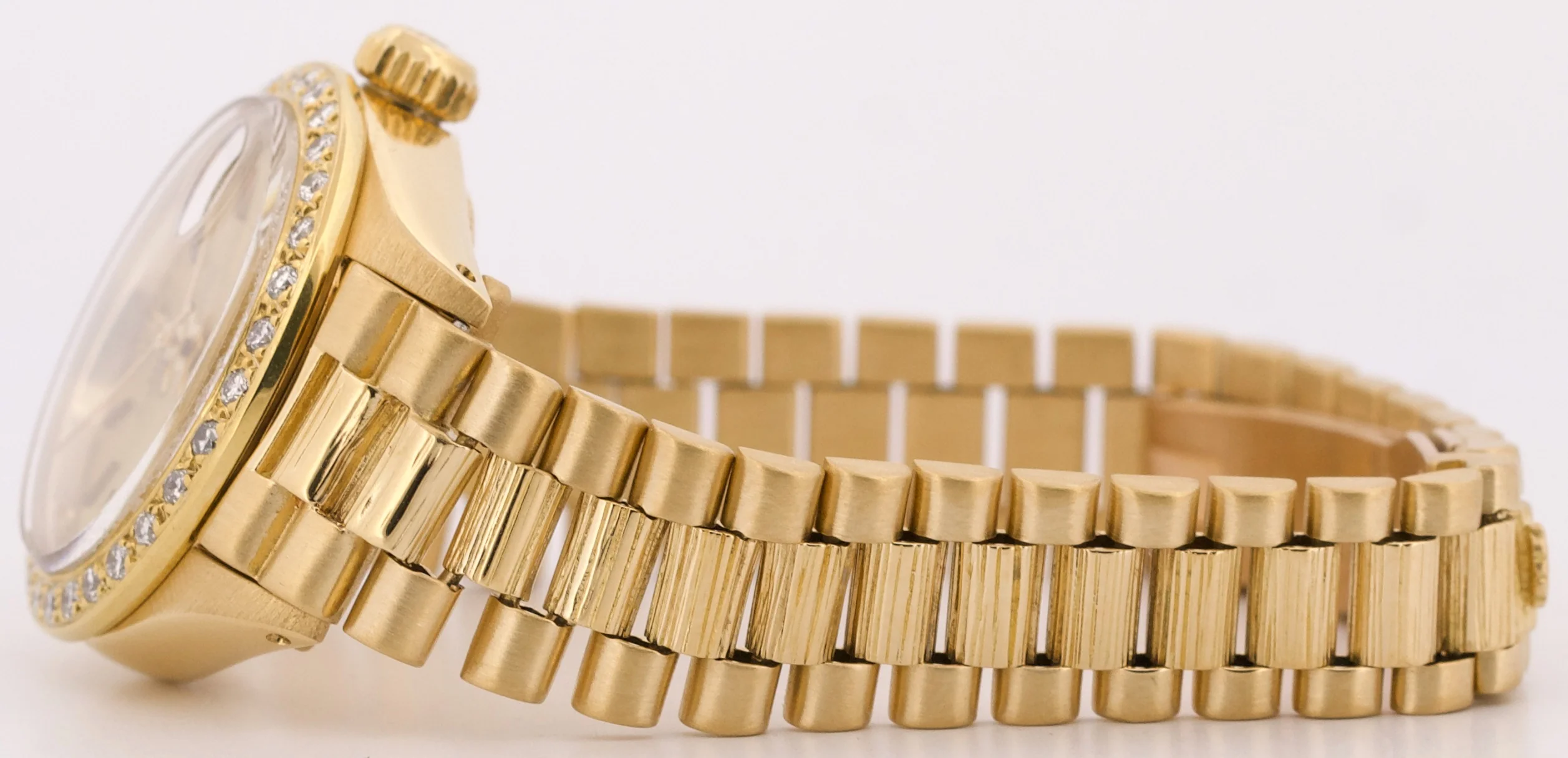 Rolex DateJust President 26mm CHAMPAGNE DIAMOND 18K Yellow Gold BARK 6917 BOX - Image 7