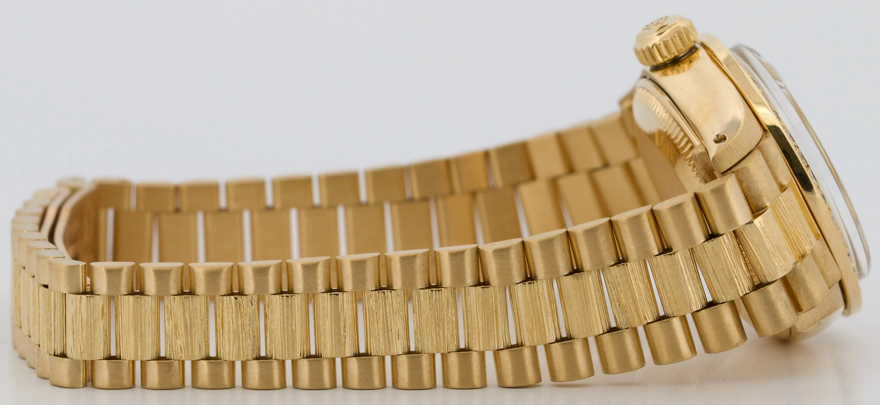 Rolex DateJust President 26mm CHAMPAGNE DIAMOND 18K Yellow Gold BARK 6917 Watch - Image 8