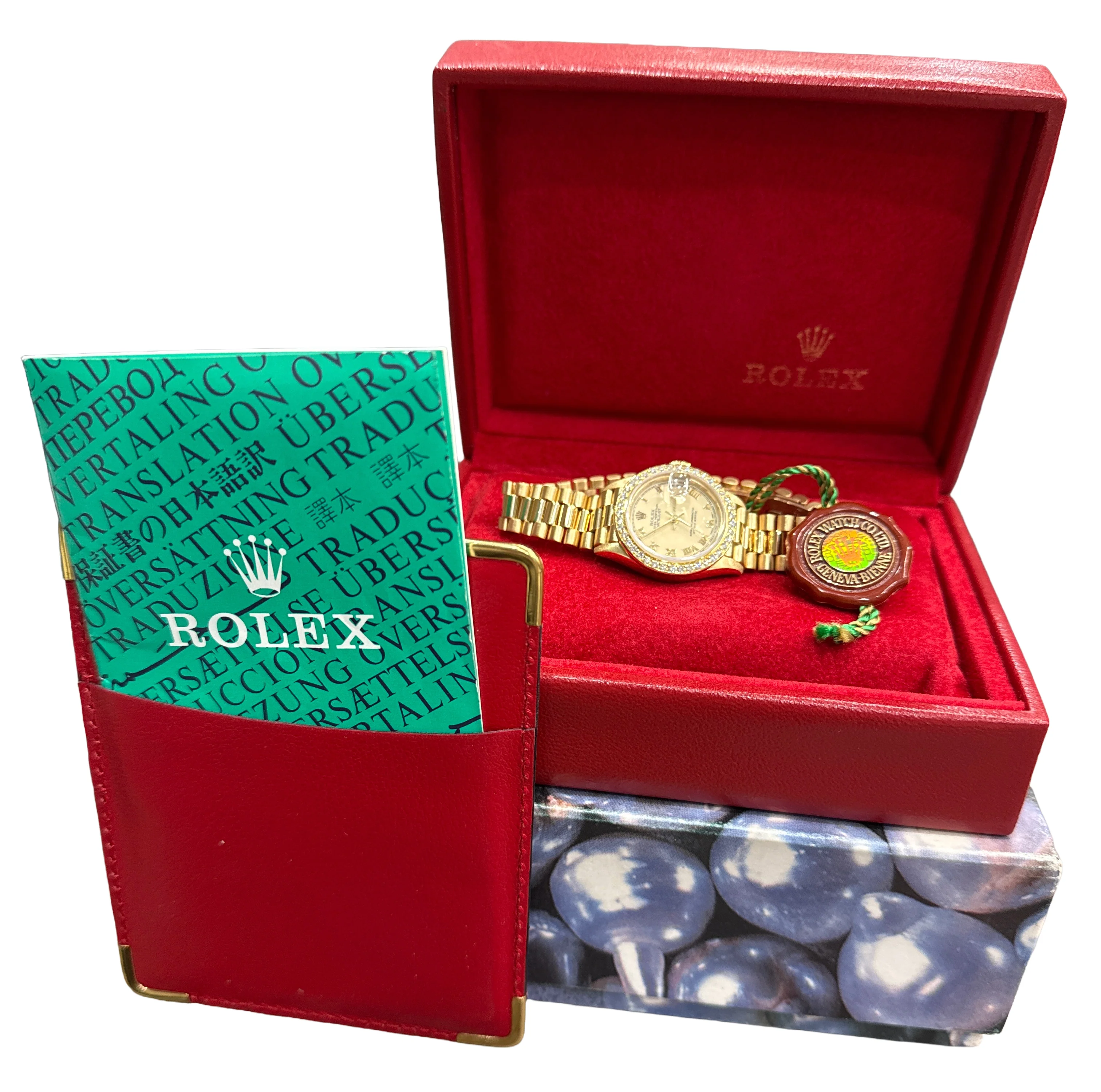 Rolex DateJust President 26mm CREAM ROMAN 18K Yellow Gold DIAMOND 79178 BOX - Image 2