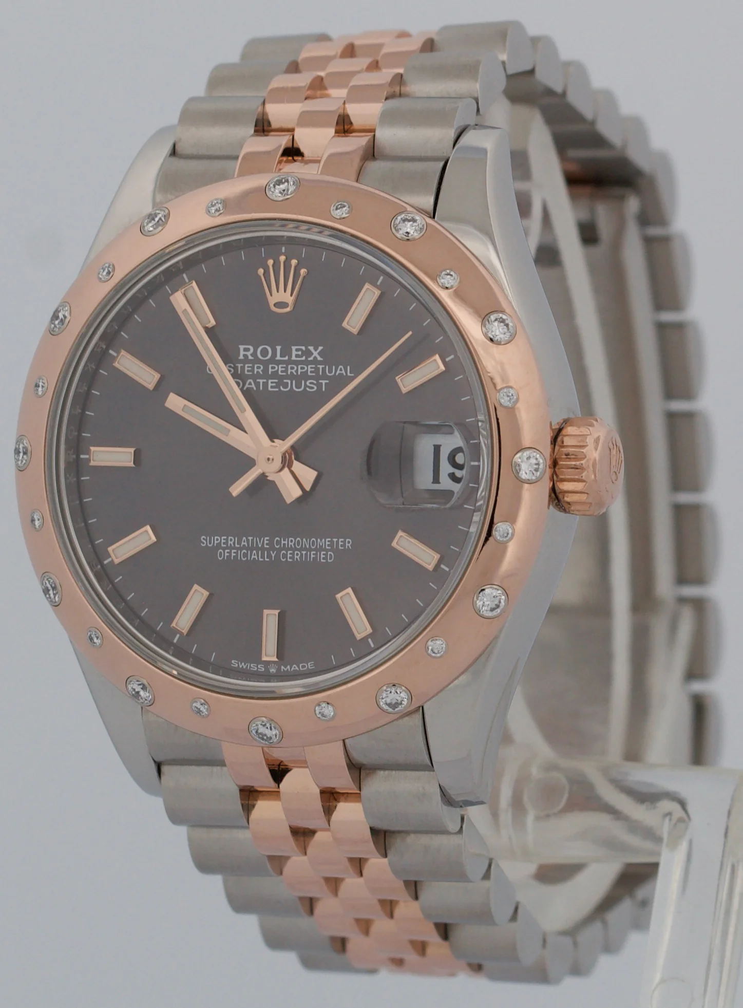 Rolex DateJust RHODIUM DIAMOND 31mm 18k Rose Gold Steel JUBILEE 278341RBR Watch - Image 3