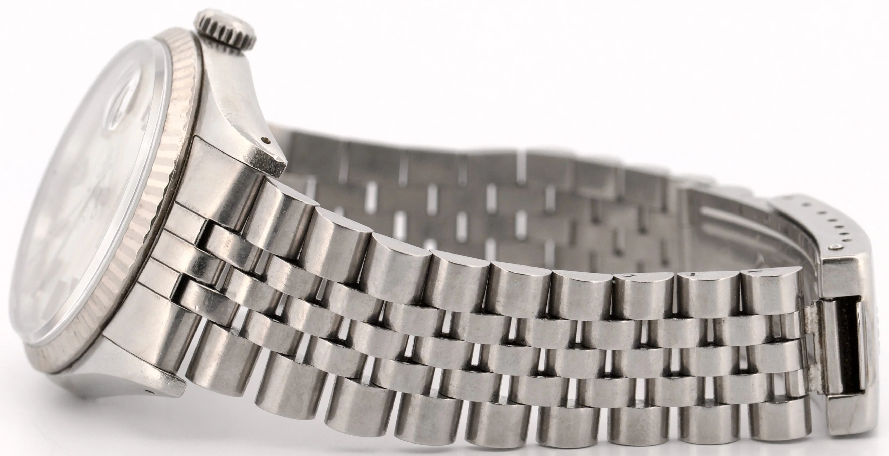 Rolex DateJust SILVER LINEN 36mm Stainless Steel 18K White Gold JUBILEE 16234 - Image 6
