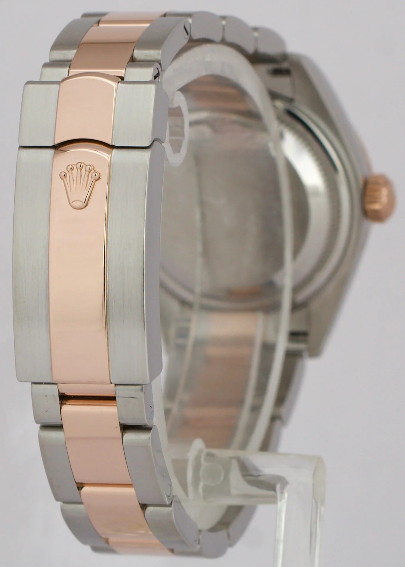 Rolex DateJust SUNDUST Pink 28mm Steel Oyster Fluted 18K Rose Gold Watch 279171 - Image 5