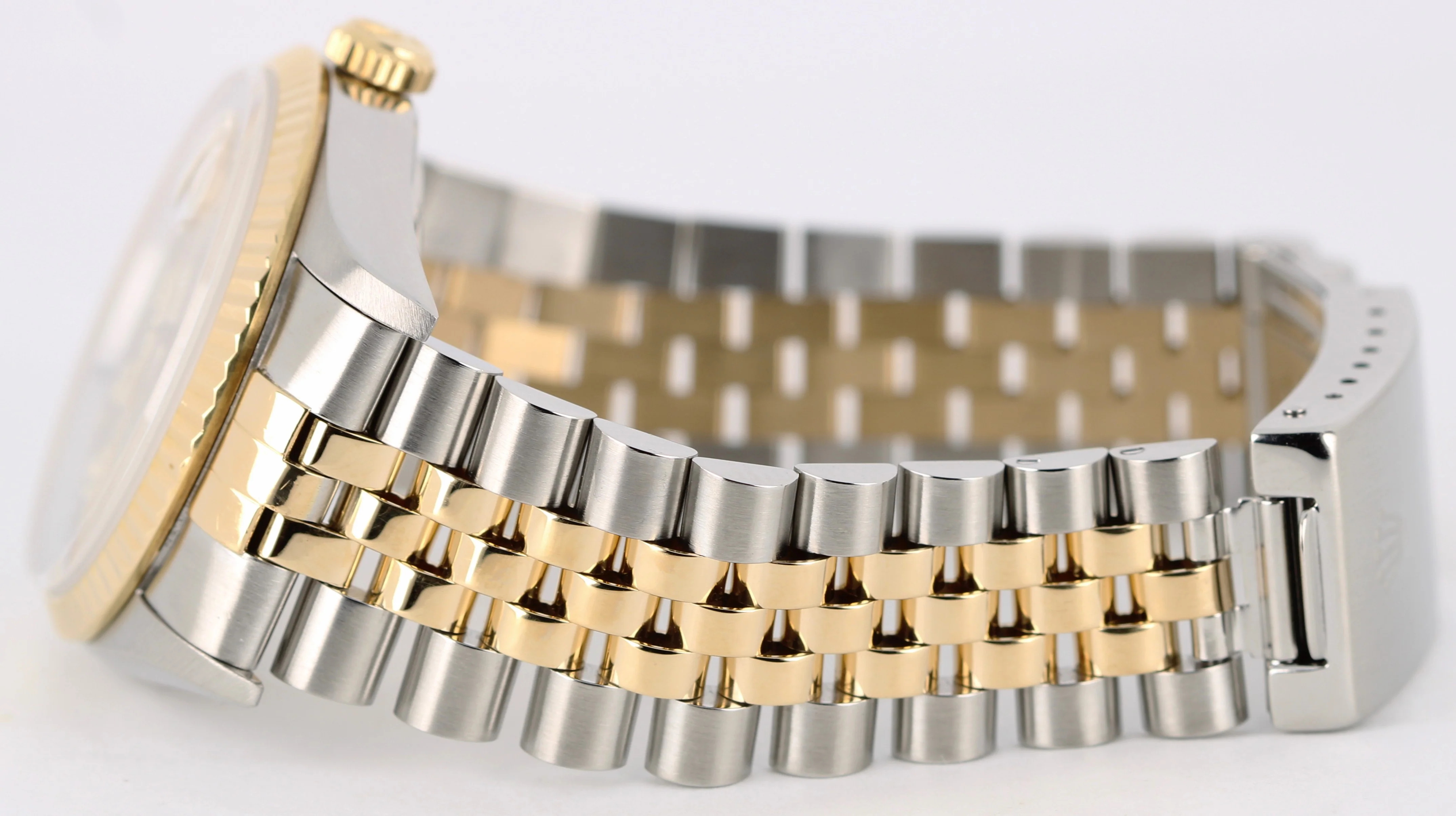 Rolex DateJust Two-Tone 18k Gold NO-HOLES Champagne DIAMOND 36mm 16233 Watch - Image 6