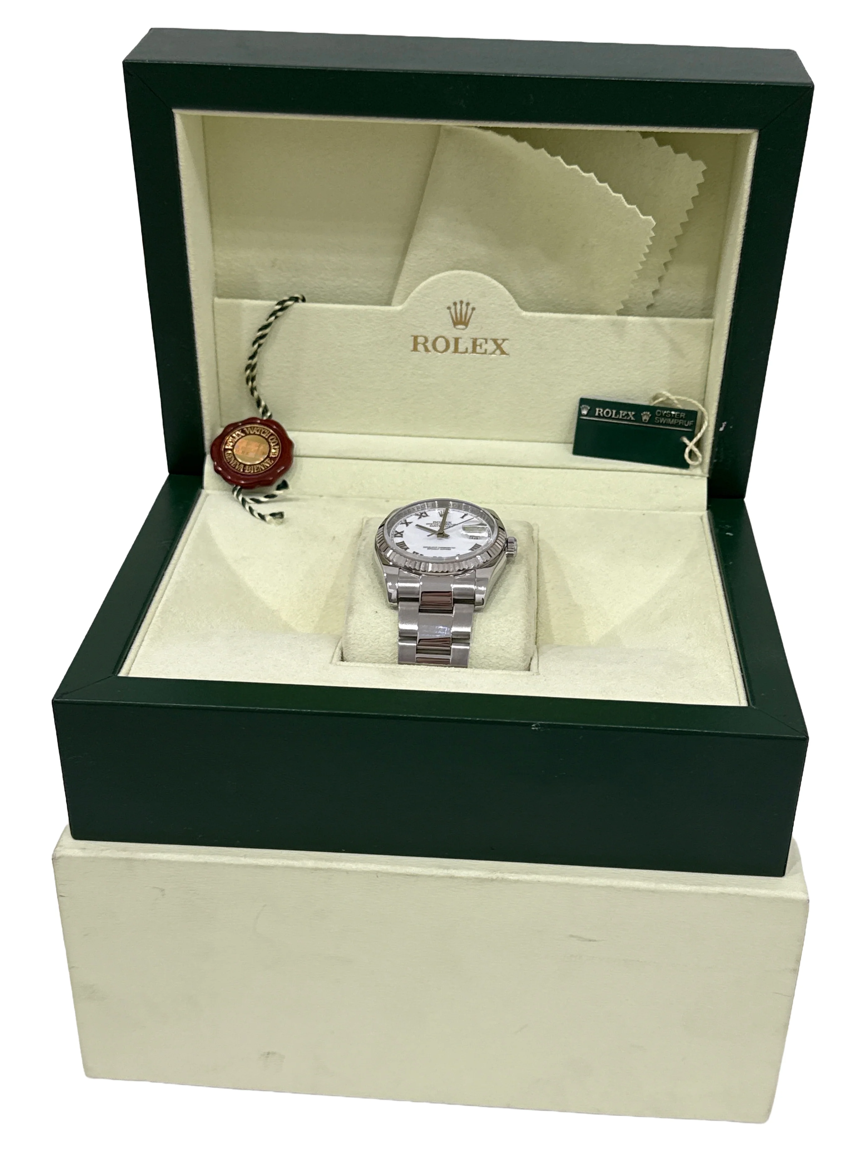 Rolex DateJust WHITE ROMAN 36mm 18K White Gold Steel OYSTER 116234 Watch BOX - Image 2
