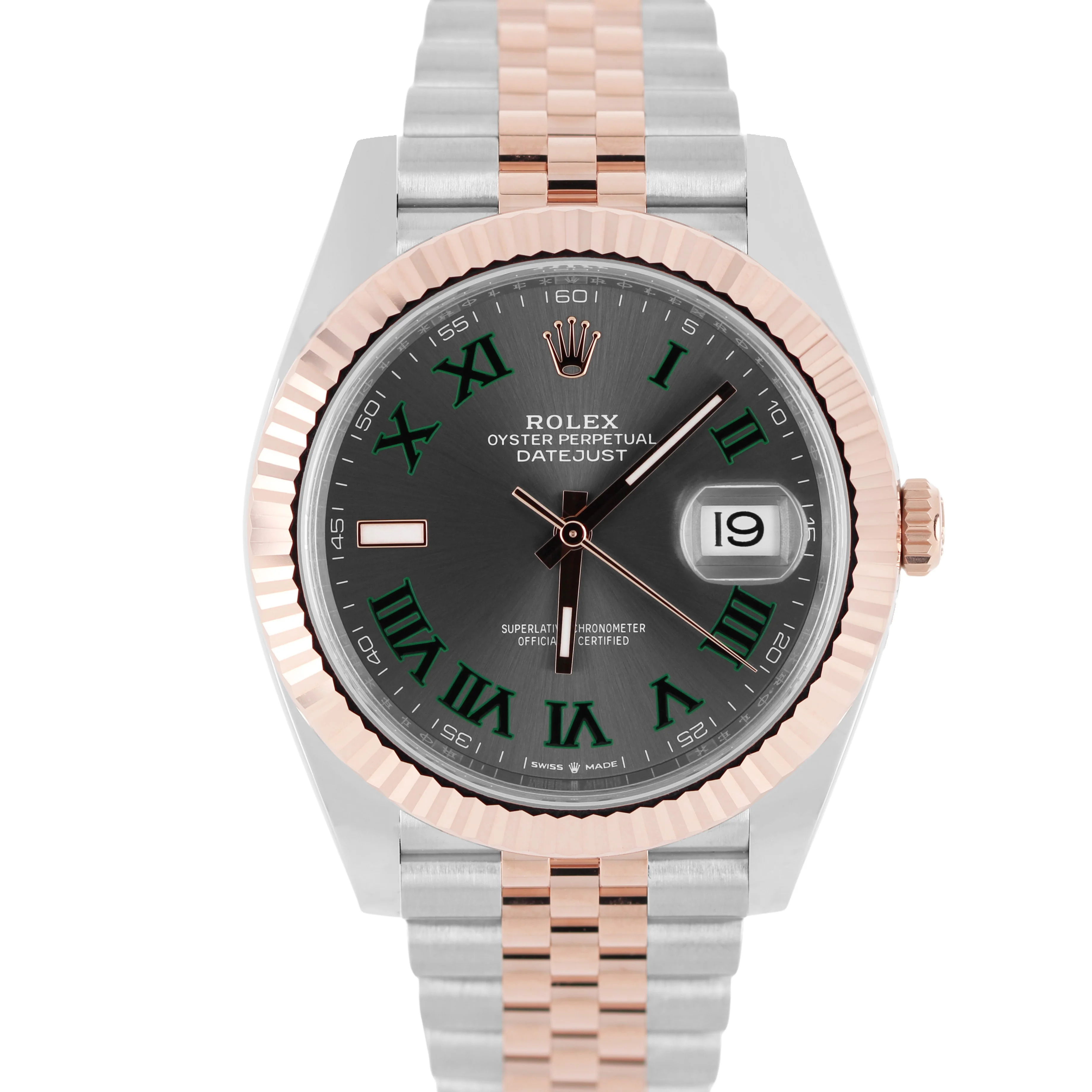 Rolex DateJust 41 Two-Tone 18k Rose Gold Steel WIMBLEDON Jubilee 126331 Watch