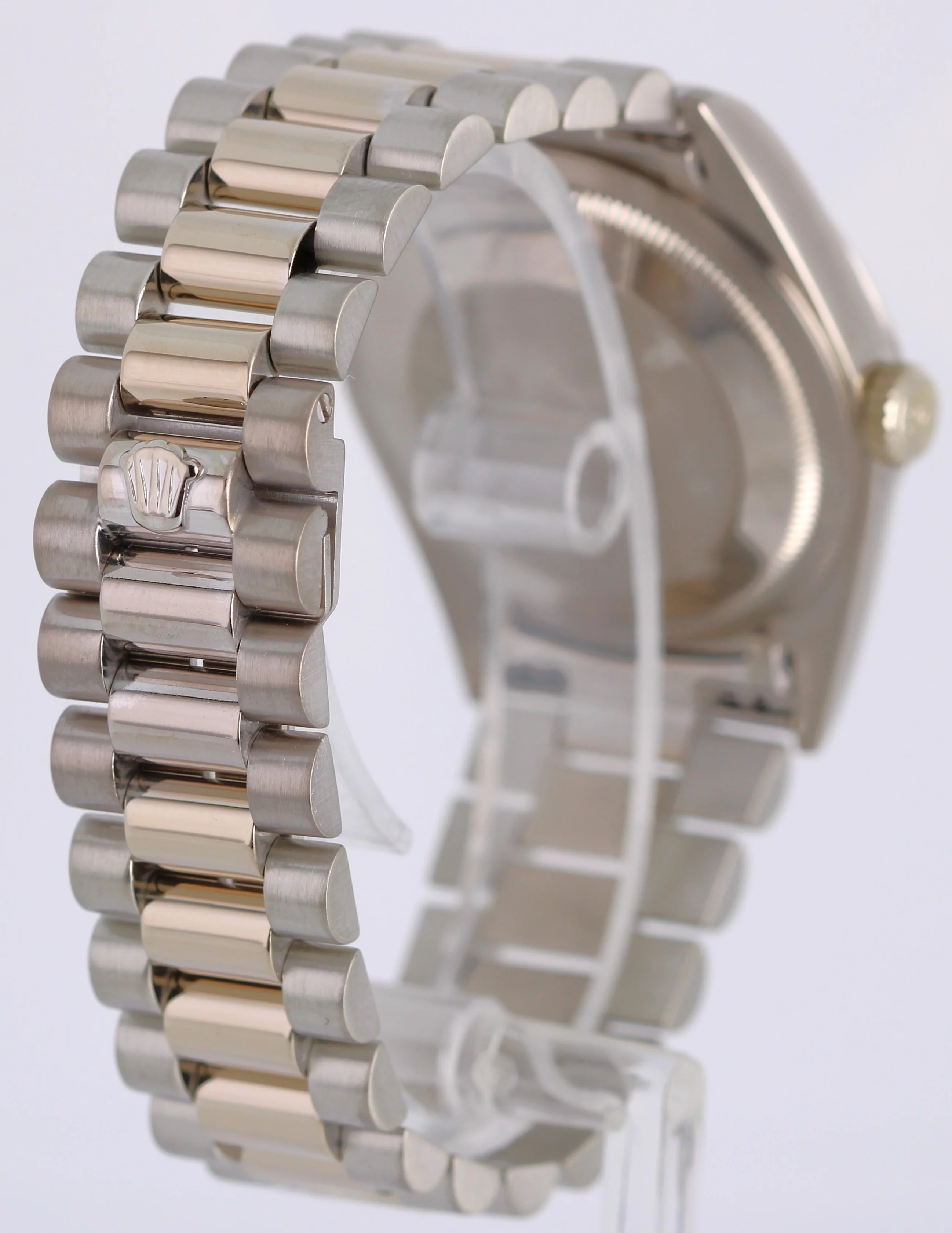 Rolex Day-Date President 18k White Gold Black DIAMOND 36mm Fluted 18239 Watch - Image 4