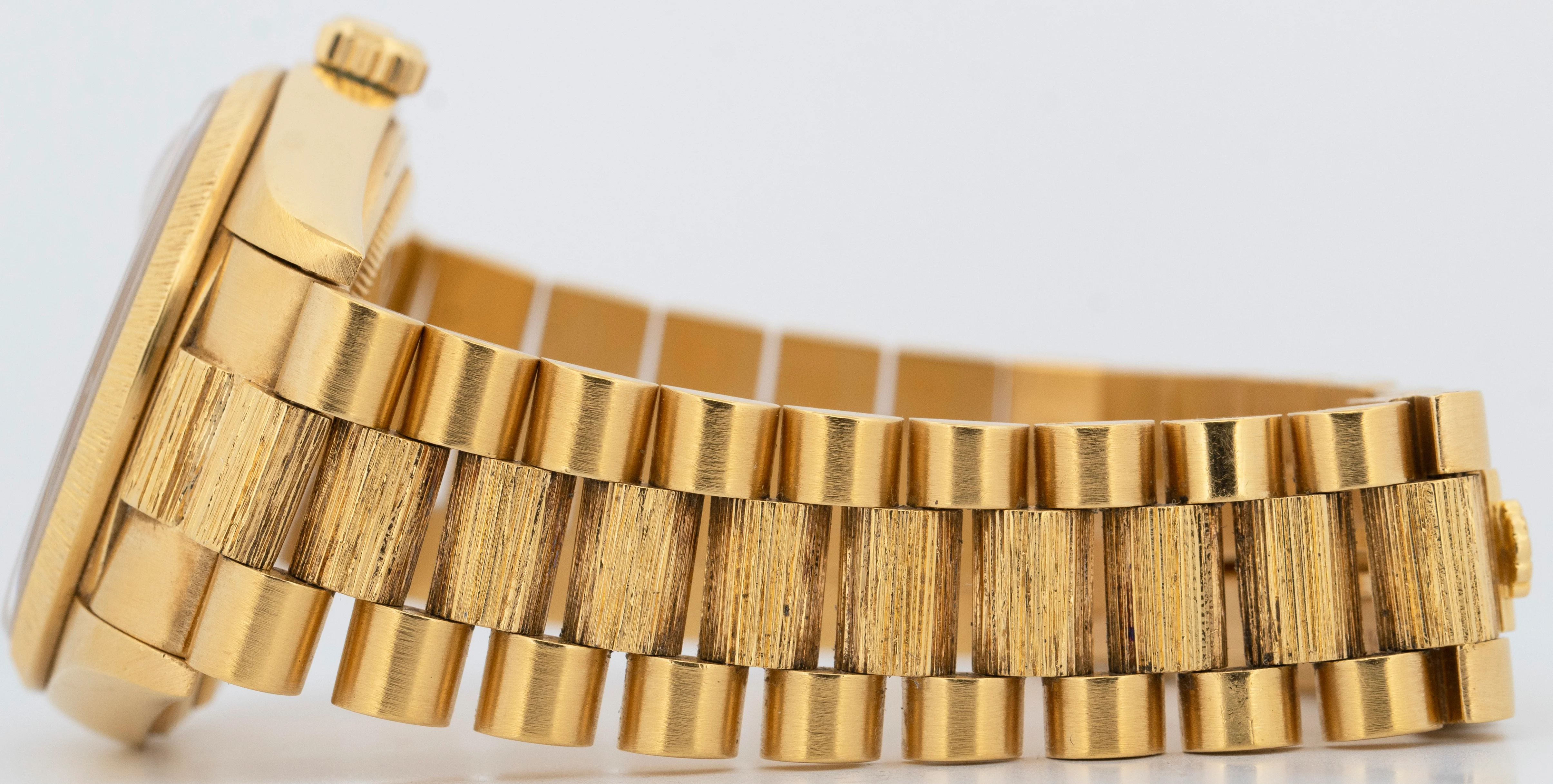 Rolex Day-Date President 36mm Silver BARK Quickset 18K Yellow Gold Watch 18078 - Image 6