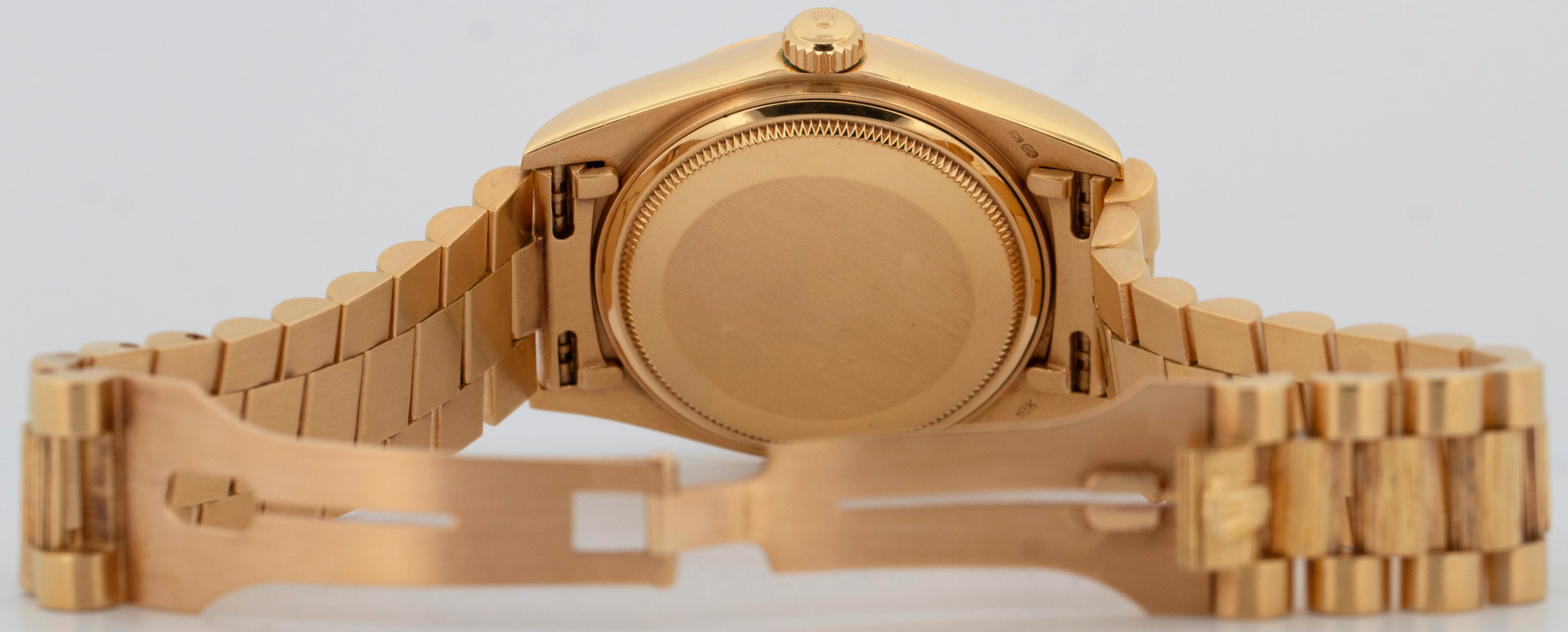 Rolex Day-Date President 36mm Silver BARK Quickset 18K Yellow Gold Watch 18078 - Image 8