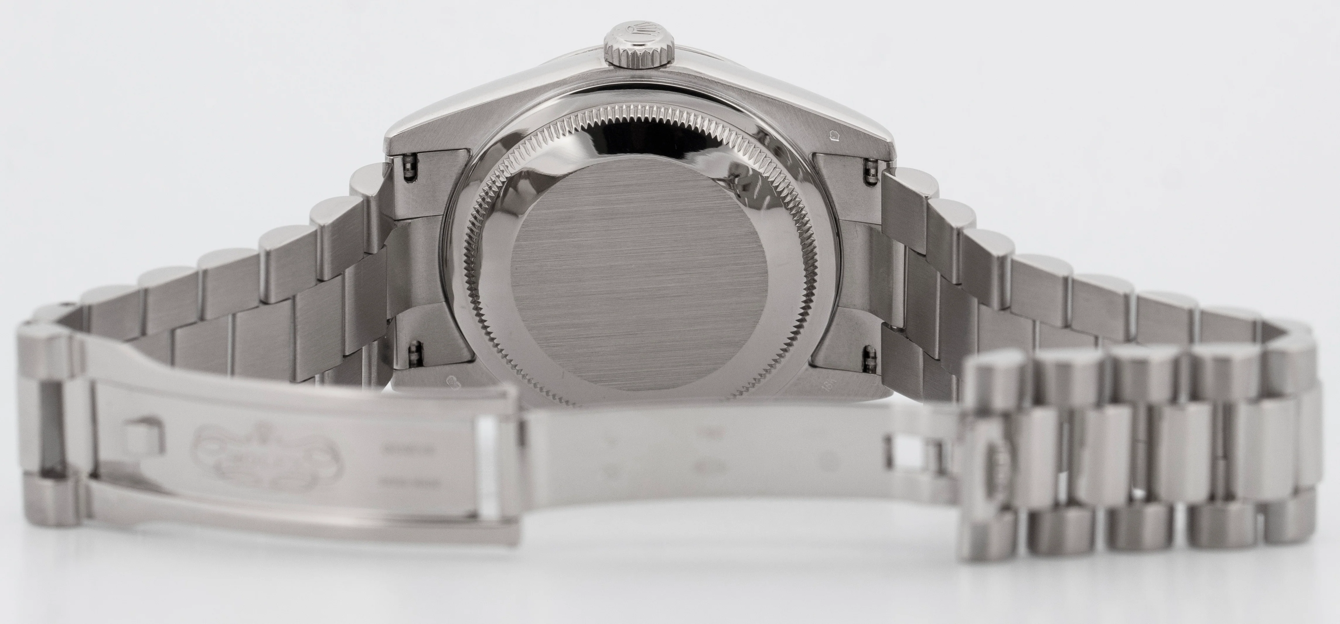 Rolex Day-Date President Black 36mm 18k White Gold Smooth Bezel Watch 118209 - Image 8