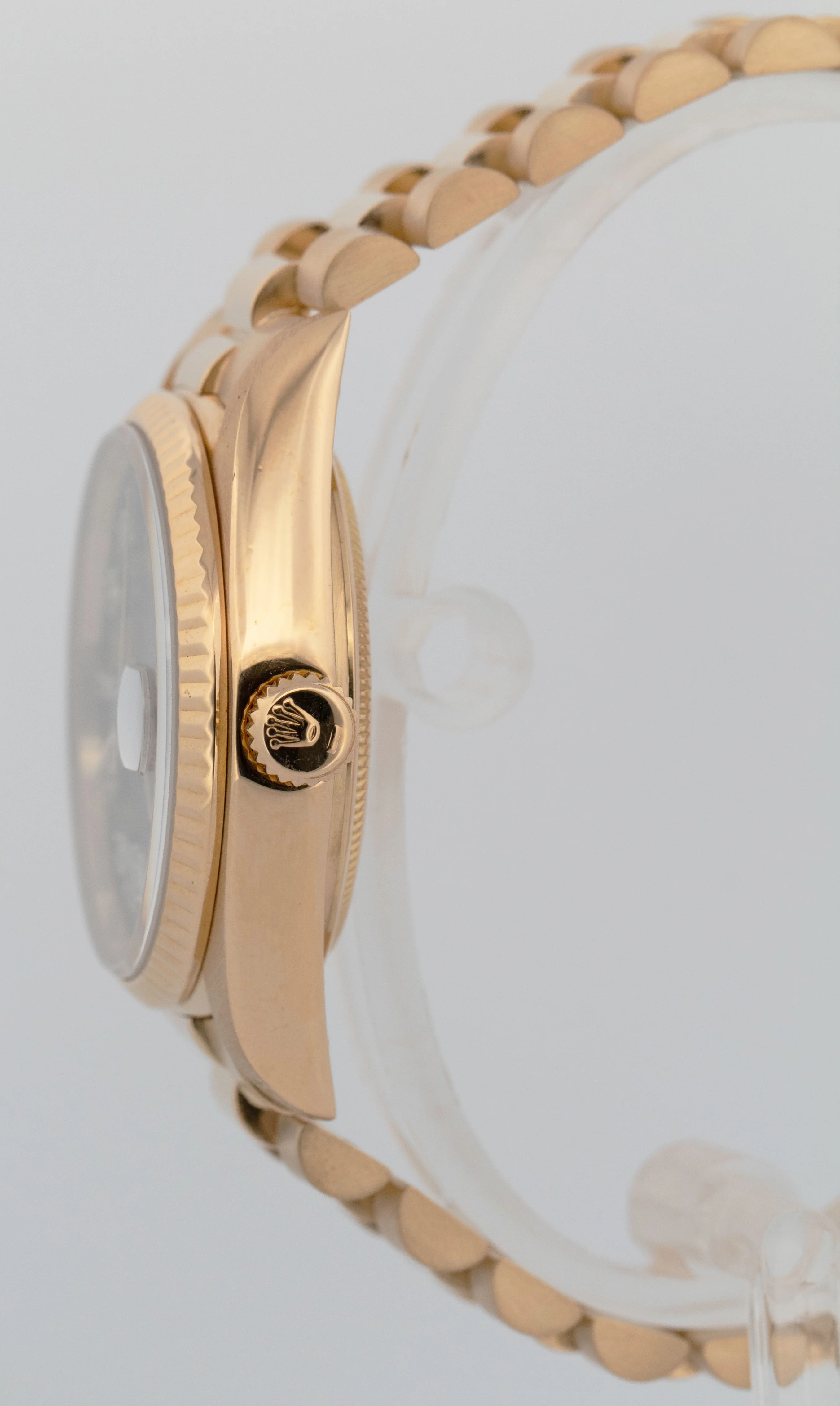 Rolex Day-Date President Black DIAMOND 36mm 18K Yellow Gold Fluted Watch 18038 - Image 4