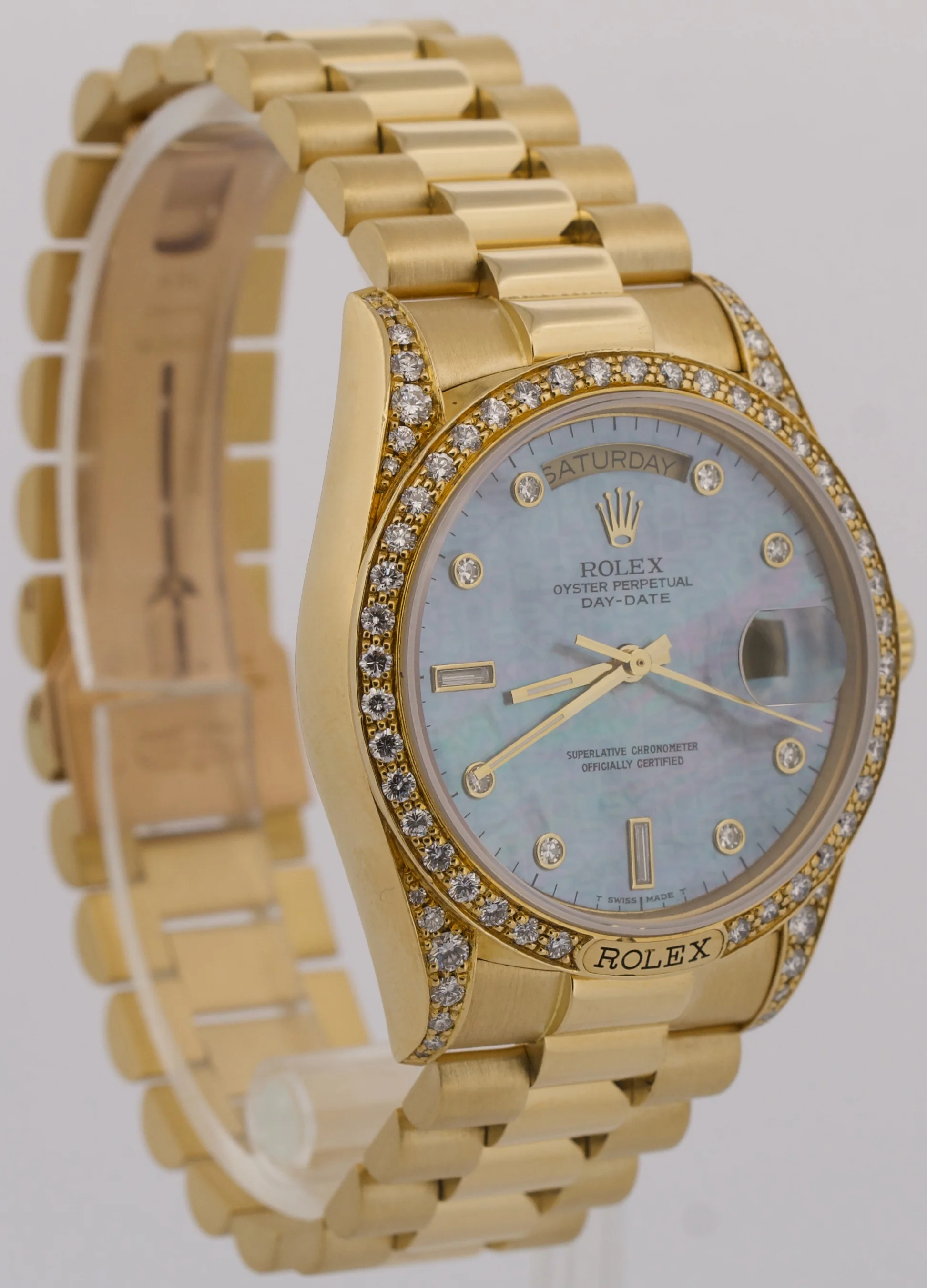Rolex Day-Date President CROWN COLLECTION 18K Gold MOP DIAMOND 36mm 18138 BOX - Image 3