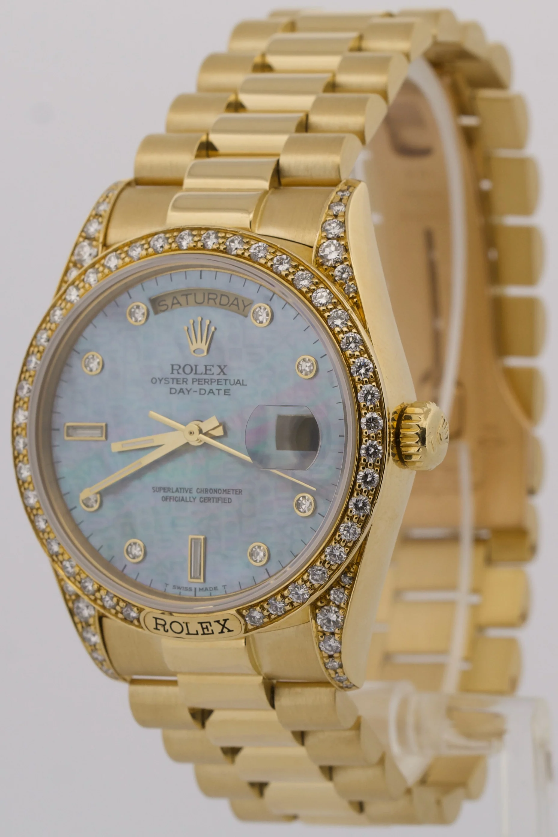 Rolex Day-Date President CROWN COLLECTION 18K Gold MOP DIAMOND 36mm 18138 BOX - Image 4