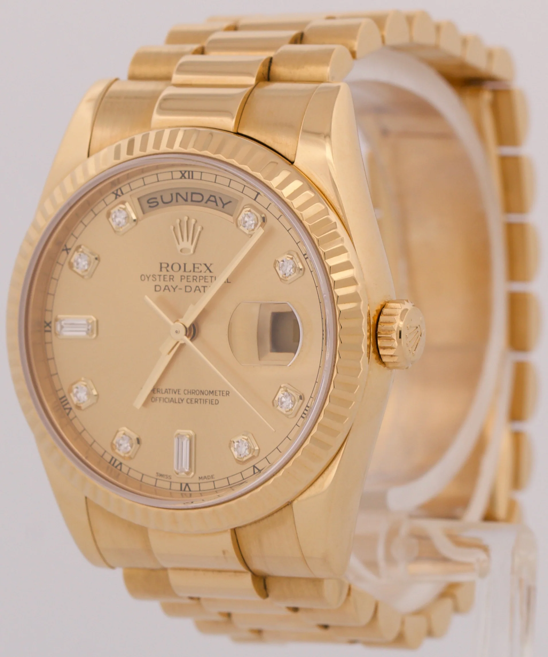 Rolex Day-Date President FACTORY CHAMPAGNE DIAMOND 18K Yellow Gold 36mm 118238 - Image 3