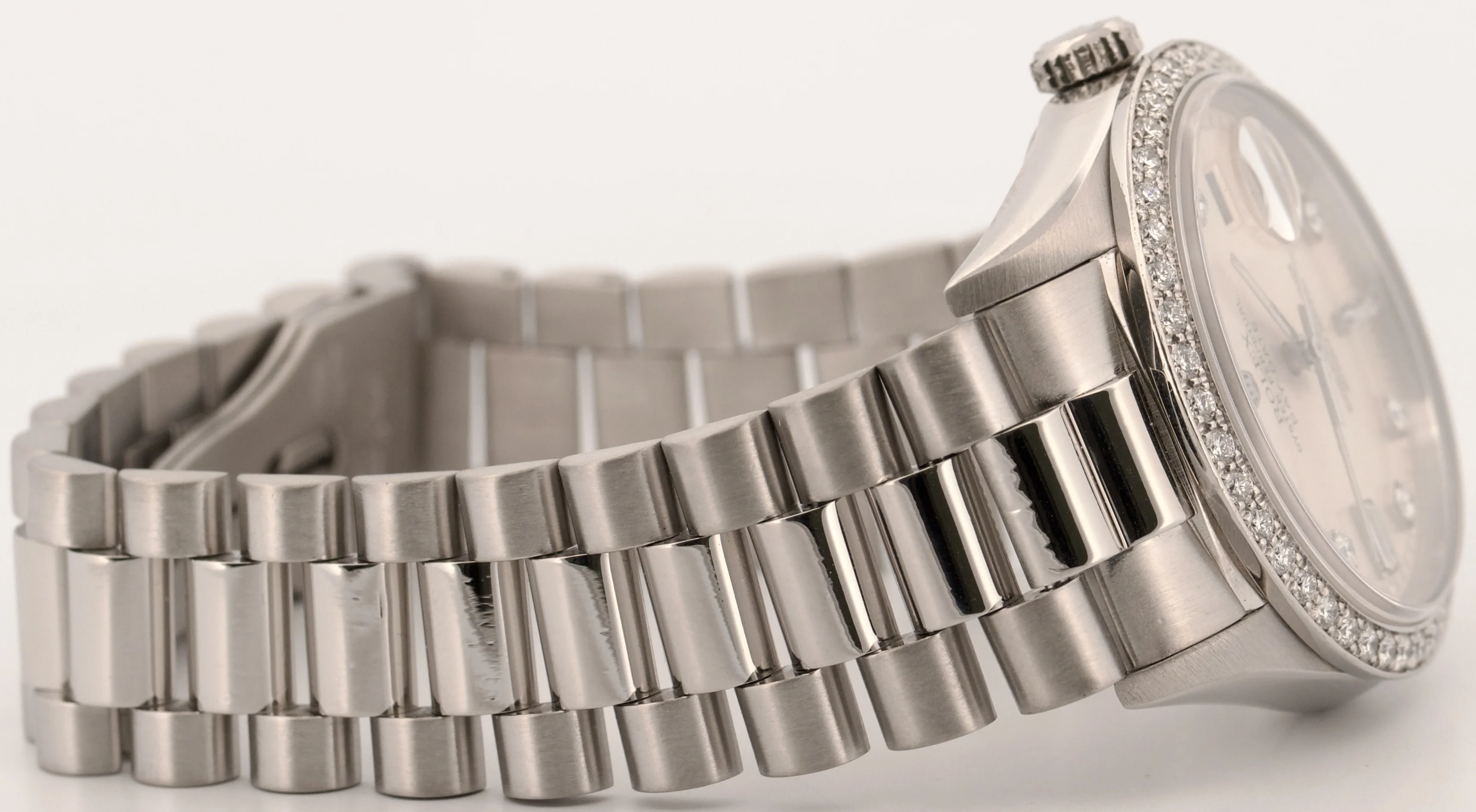 Rolex Day-Date President FACTORY SILVER DIAMOND 36mm 950 Platinum Watch 18346 - Image 8