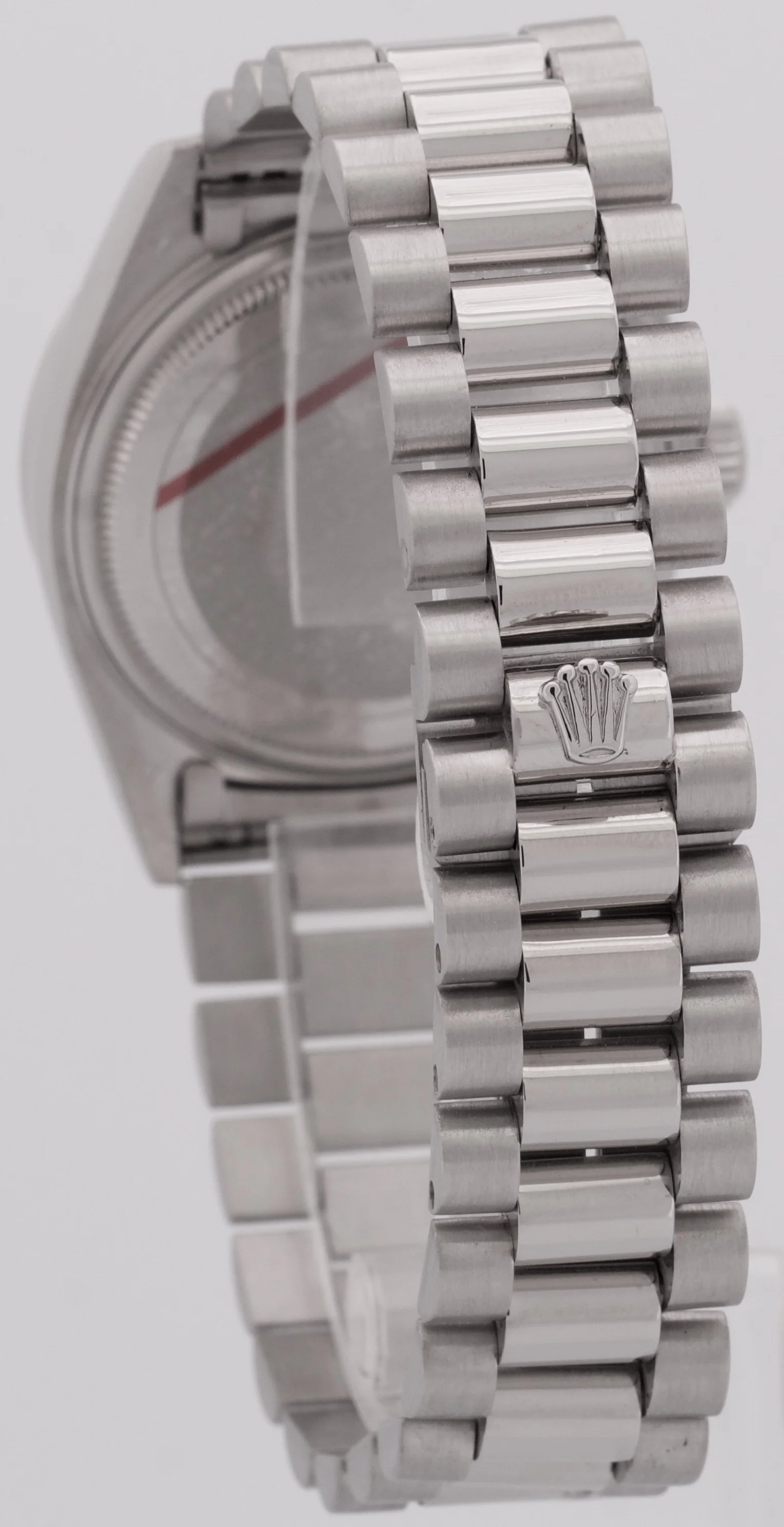 Rolex Day-Date President Silver FACTORY DIAMOND BEZEL 36mm 950 Platinum 18046 - Image 5