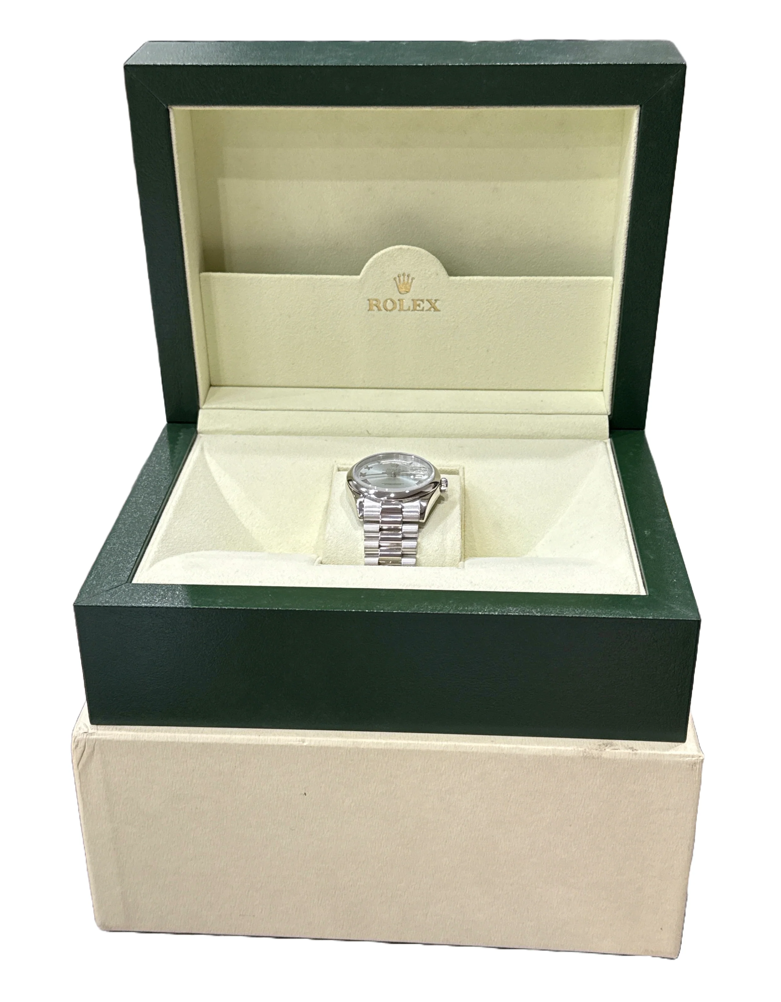 Rolex Day-Date Presidential 36mm GLACIER BLUE ROMAN 950 Platinum 118206 BOX - Image 2