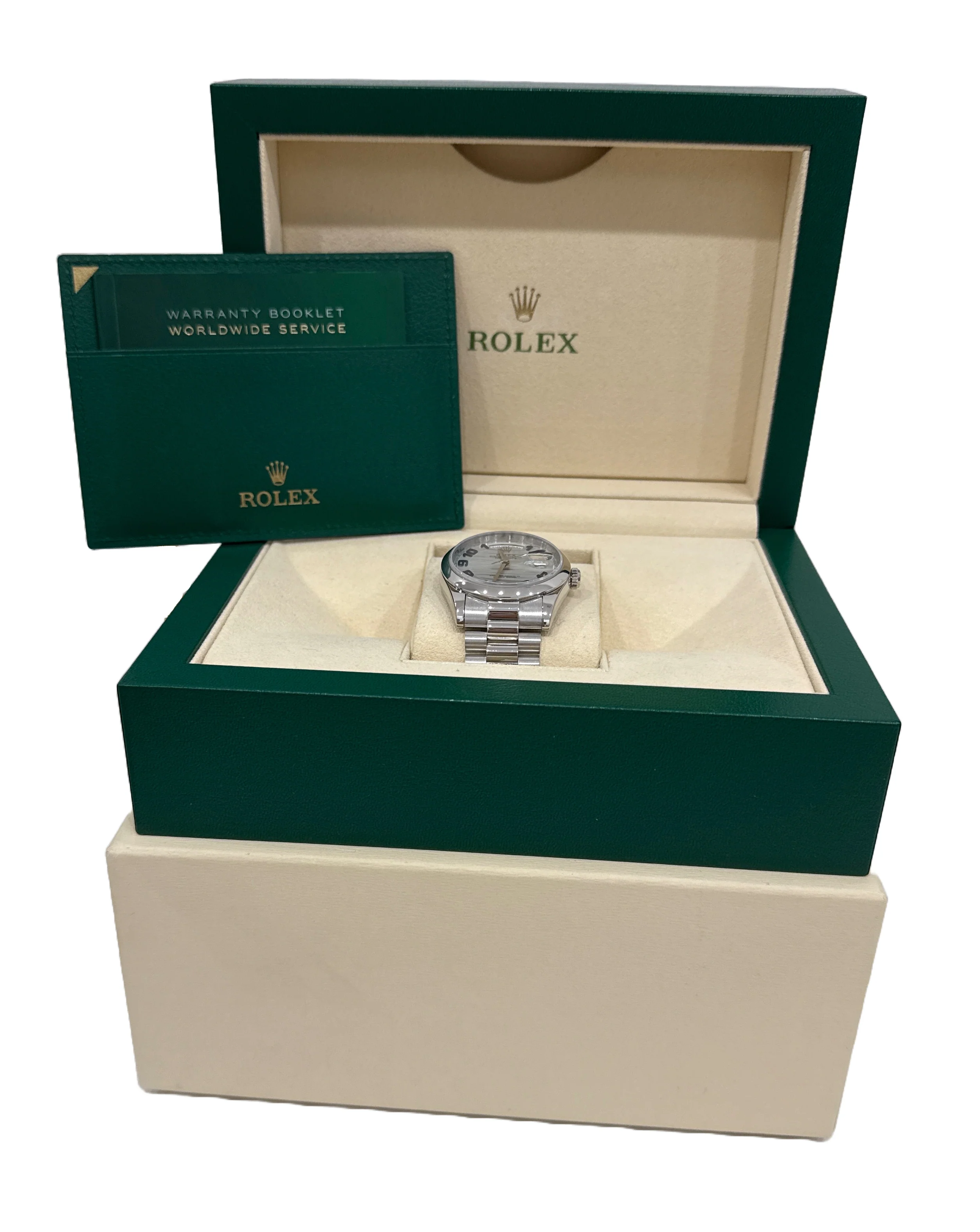 Rolex Day-Date Presidential 36mm GLACIER BLUE WAVE 950 Platinum Watch 118206 BOX - Image 2