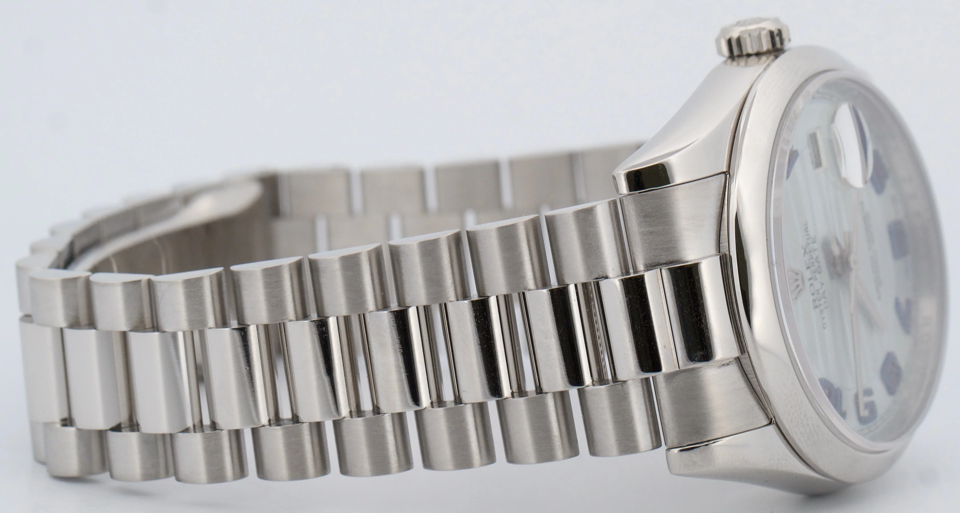 Rolex Day-Date Presidential 36mm GLACIER BLUE WAVE 950 Platinum Watch 118206 BOX - Image 8