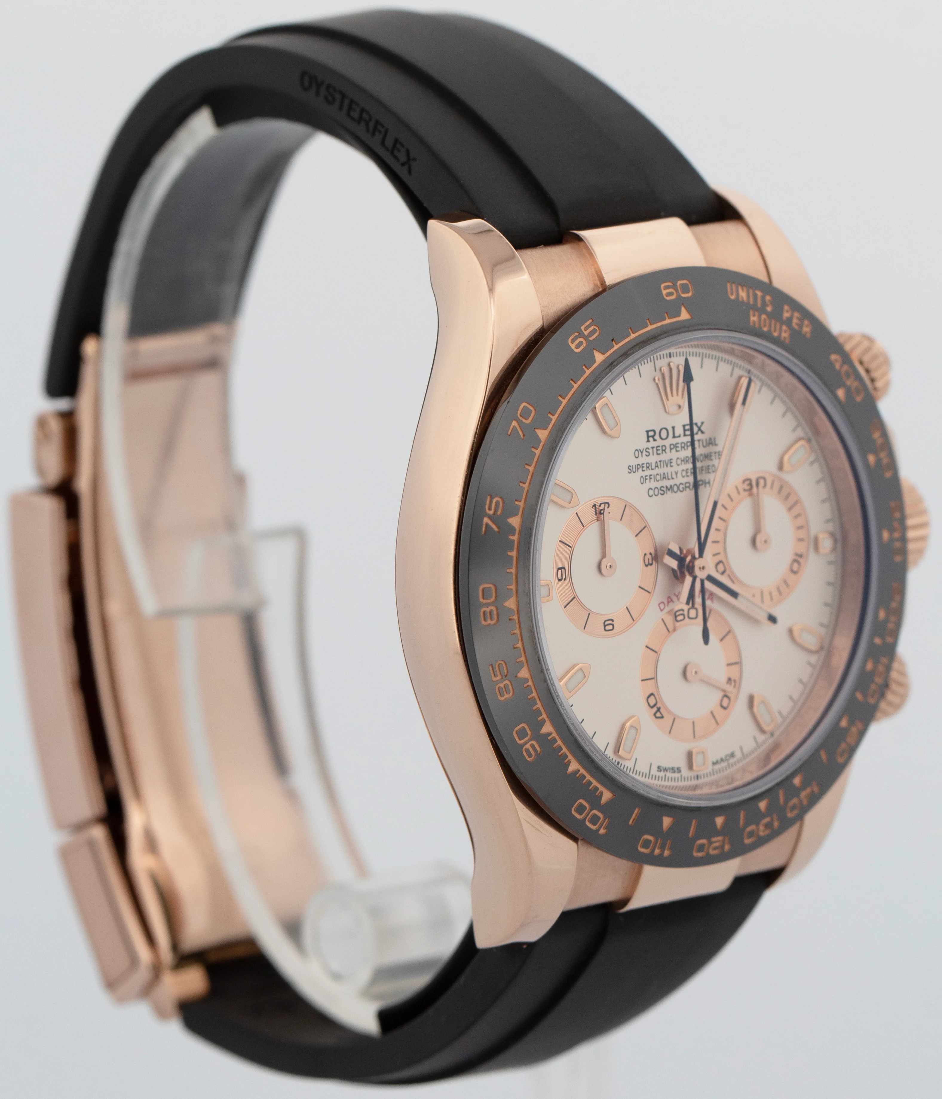 Rolex Daytona Cosmograph 18k Rose Gold IVORY 40mm Oysterflex Ceramic 116515 BOX - Image 4