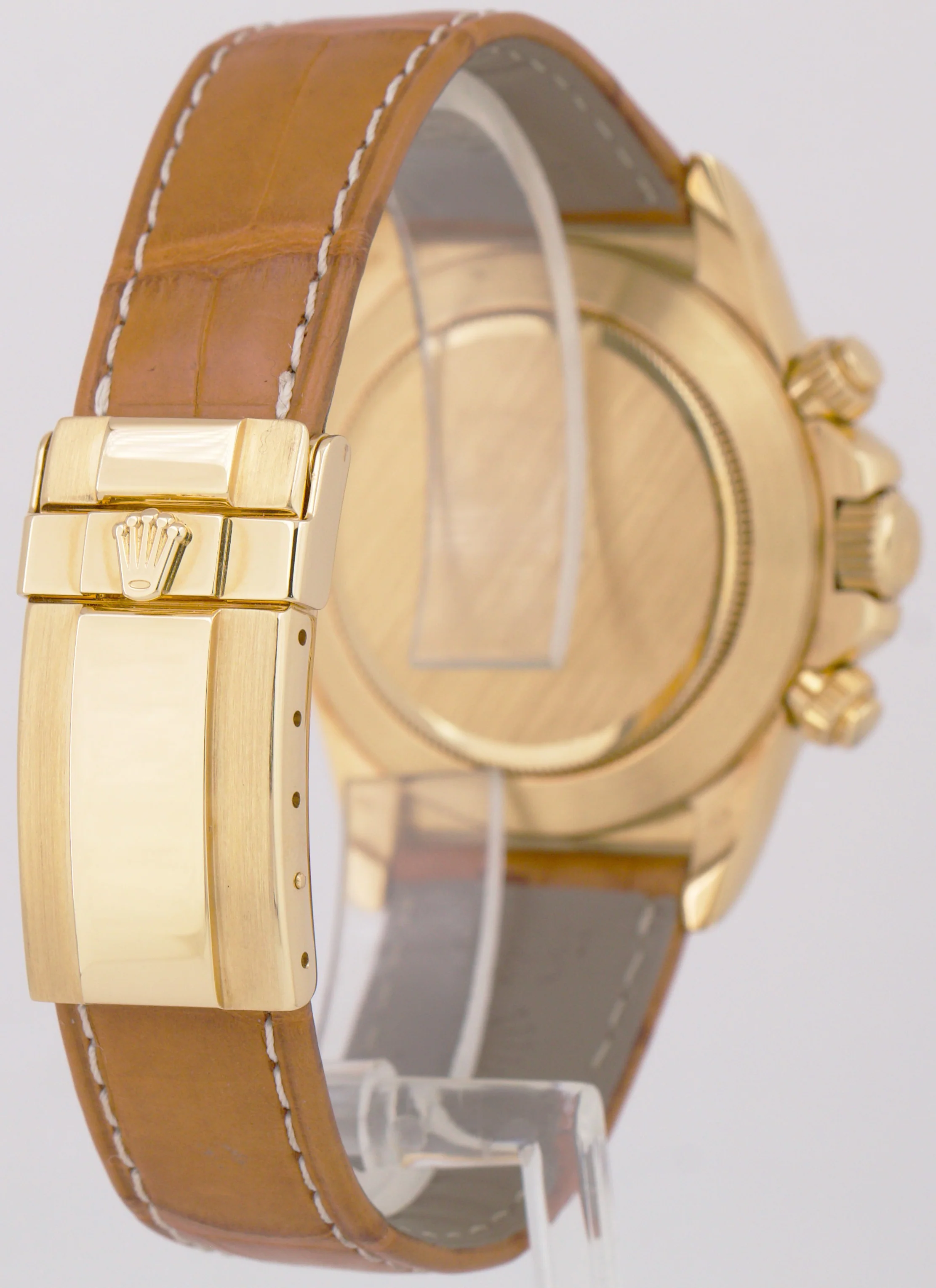 Rolex Daytona Cosmograph 18K Yellow Gold WHITE 40mm Brown Leather 16518 Watch - Image 6