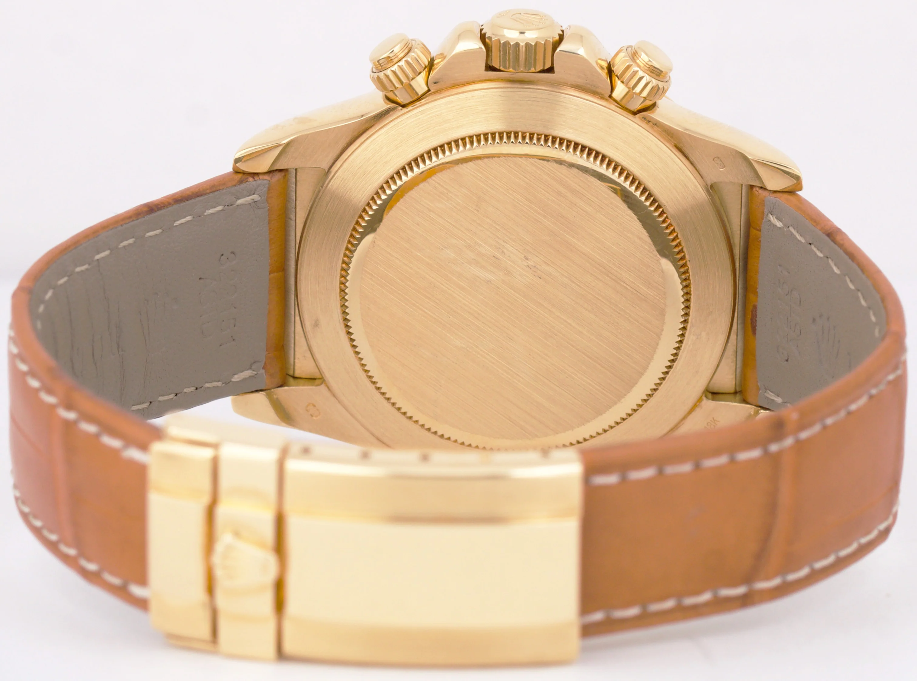 Rolex Daytona Cosmograph 18K Yellow Gold WHITE 40mm Brown Leather 16518 Watch - Image 8