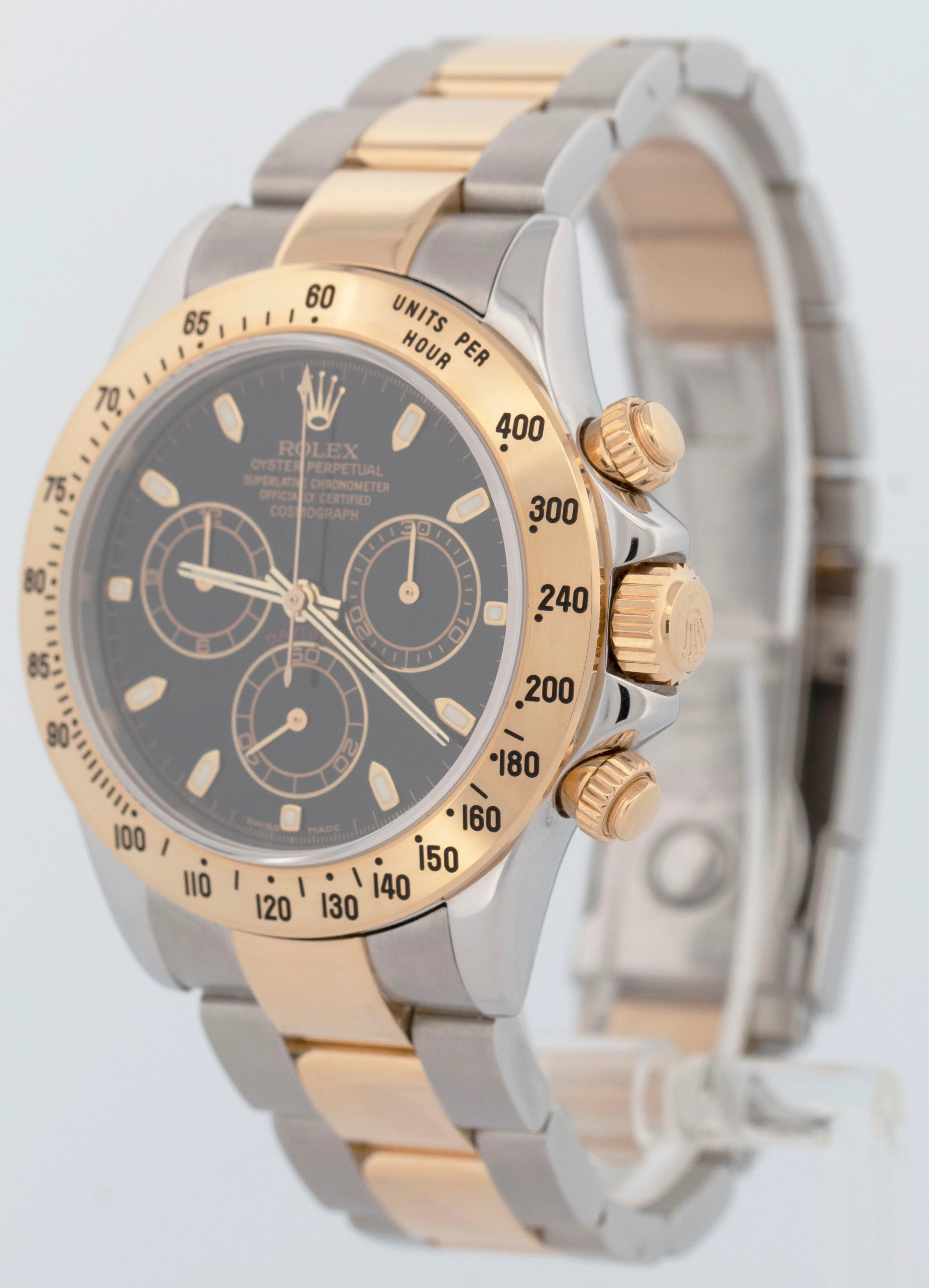 Rolex Daytona Cosmograph 40mm Black Two-Tone 18K Yellow Gold Steel Watch 116523 - Image 3