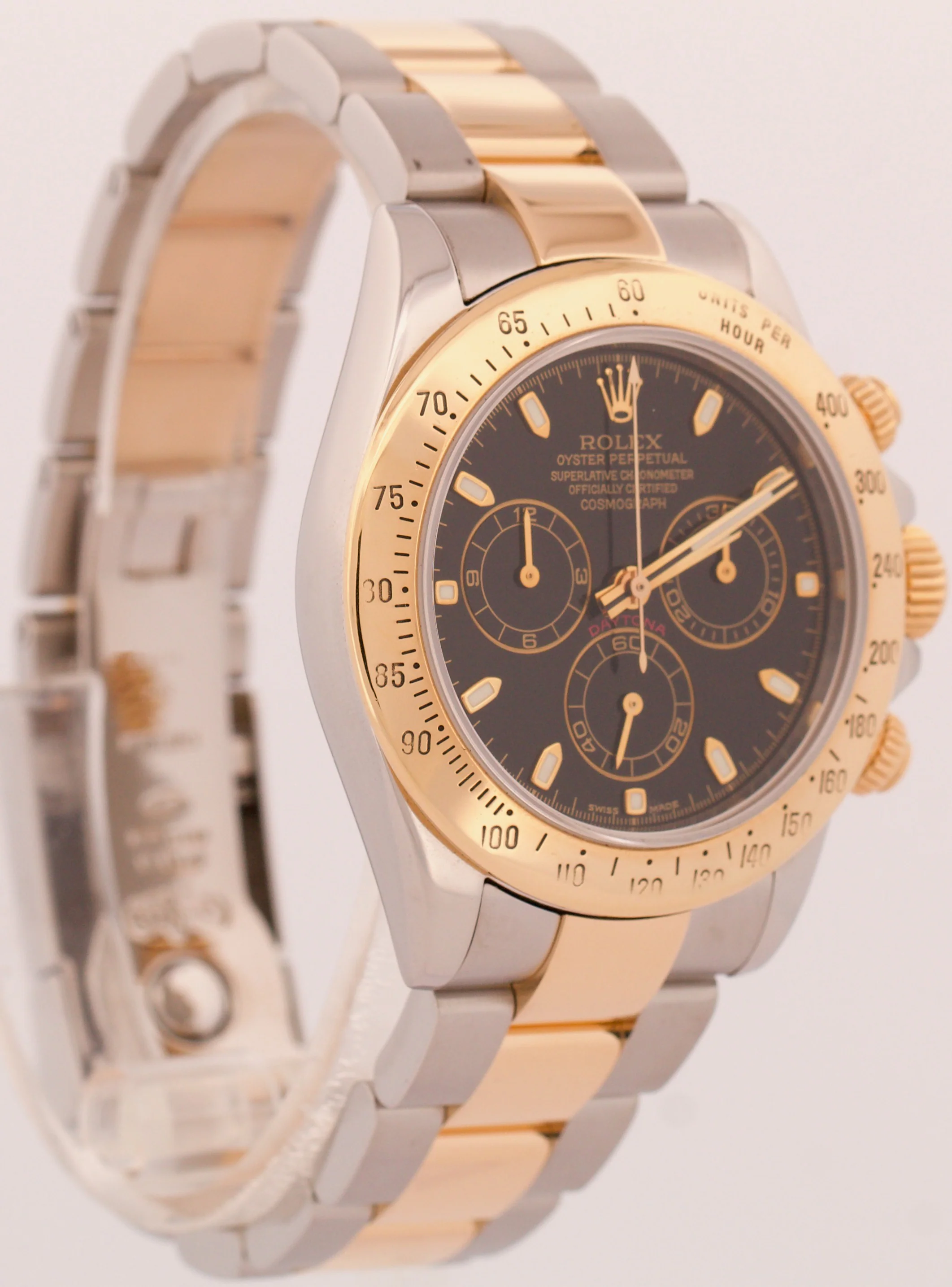 Rolex Daytona Cosmograph 40mm BLACK Two-Tone Steel 18K Yellow Gold Watch 116523 - Image 4