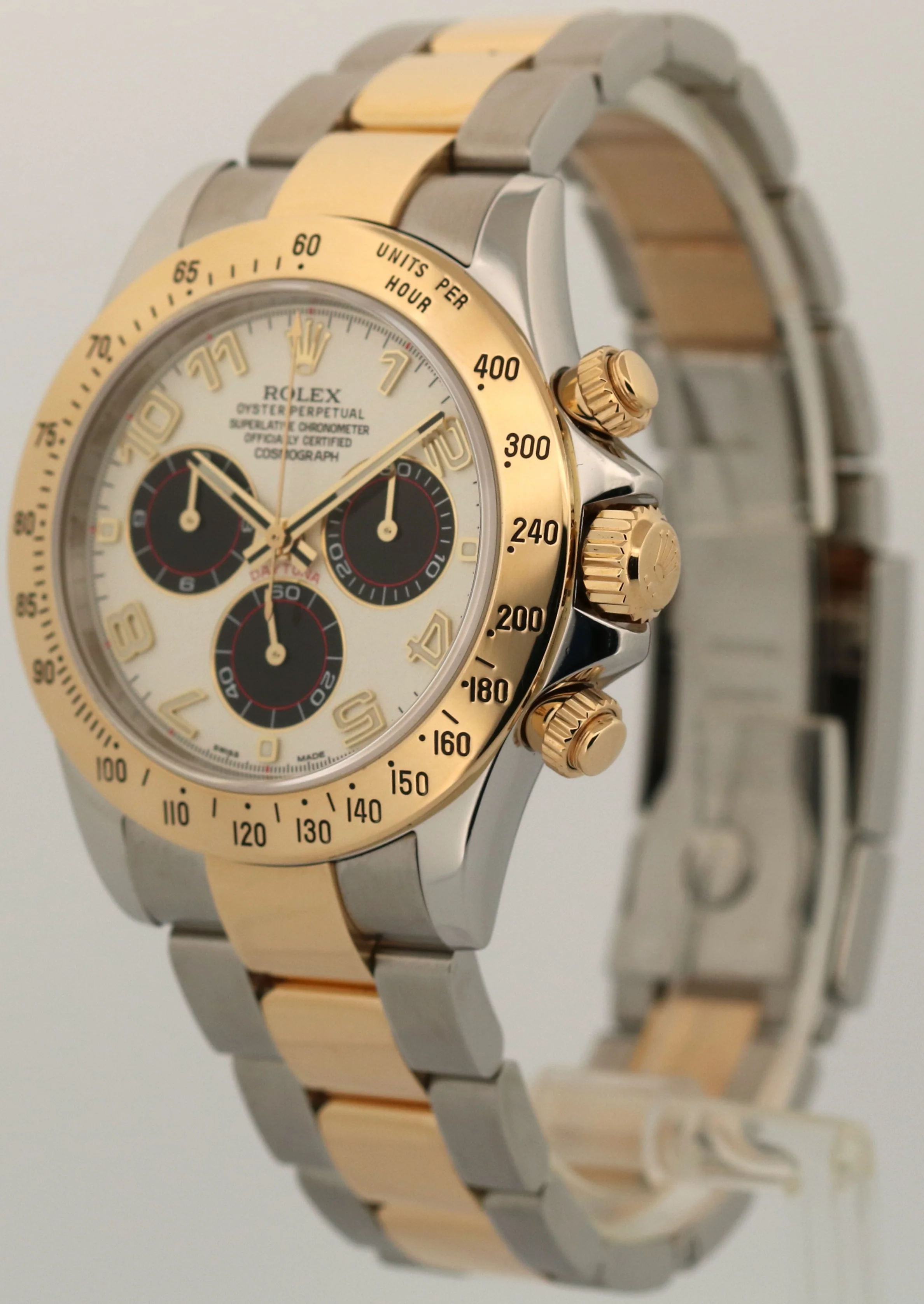 Rolex Daytona Cosmograph 40mm IVORY PANDA 18K Yellow Gold Steel Watch 116523 - Image 3