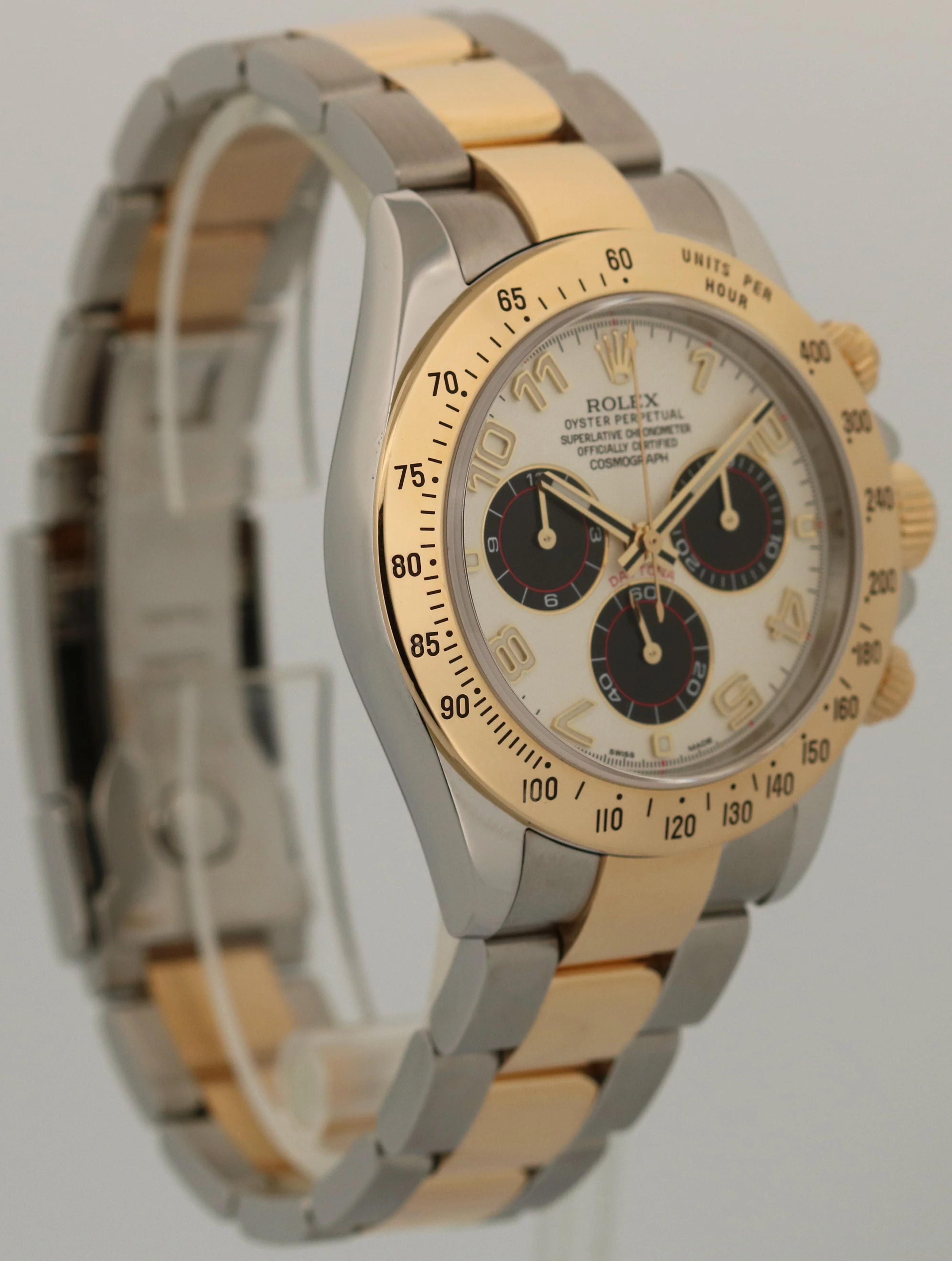 Rolex Daytona Cosmograph 40mm IVORY PANDA 18K Yellow Gold Steel Watch 116523 - Image 4