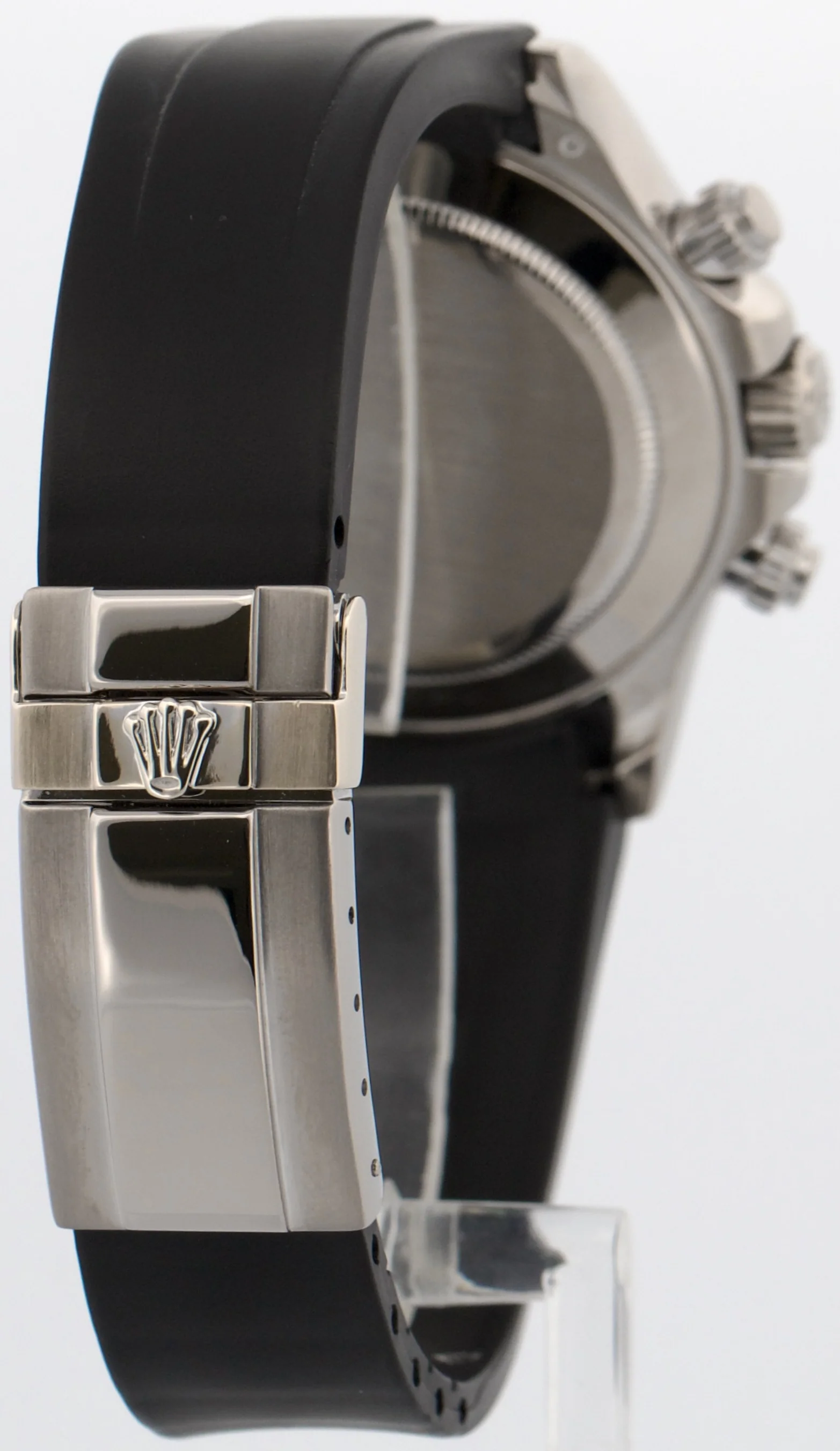 Rolex Daytona Cosmograph BLACK DIAMOND 18K White Gold RUBBER 40mm Watch 116519 - Image 6